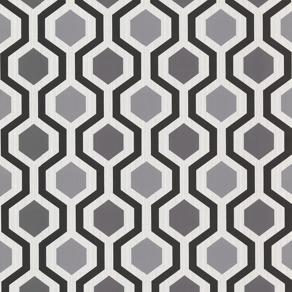 Modern Black and White Geometric Wallpaper
