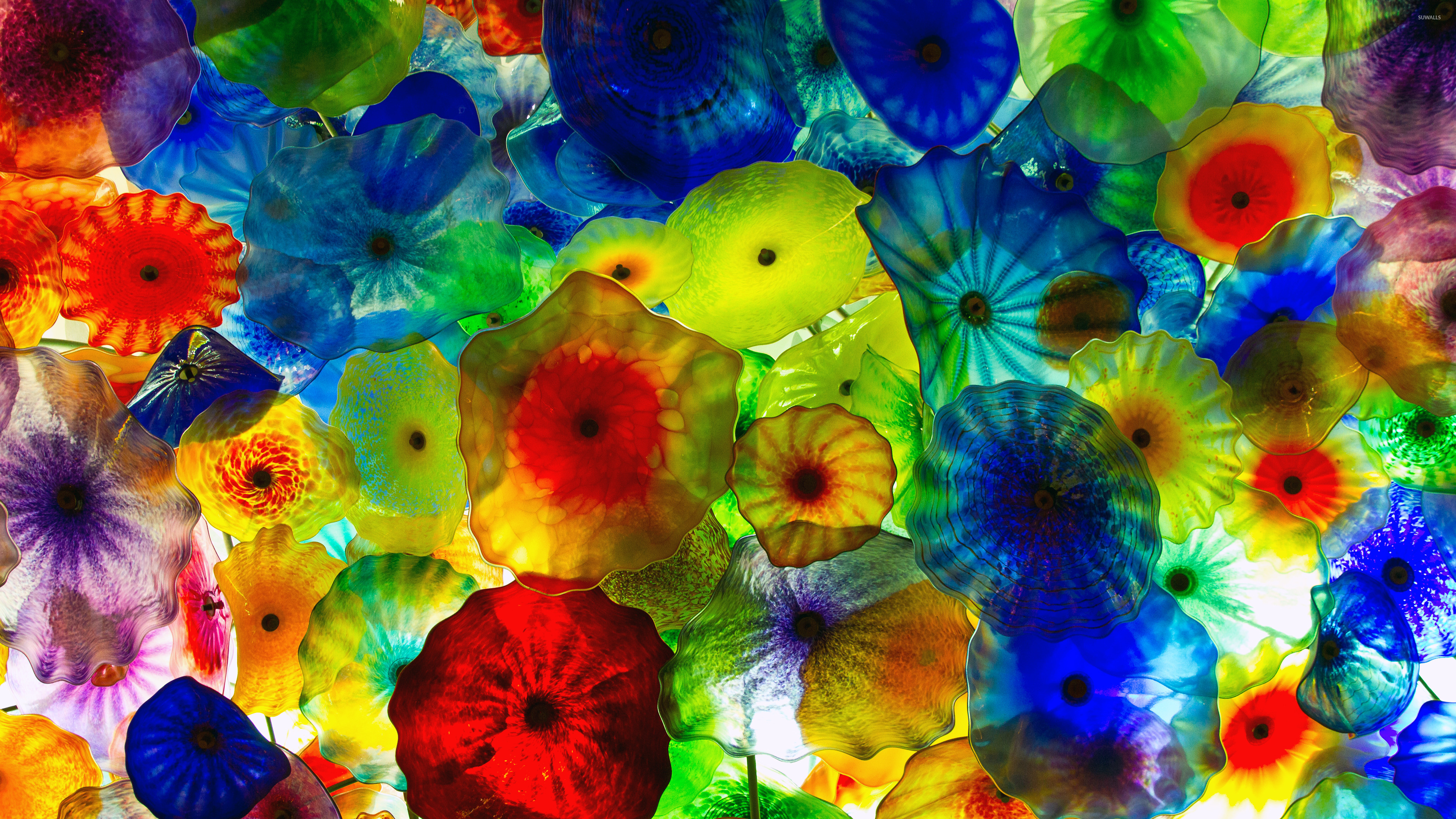 Colorful glass flowers wallpaper wallpaper