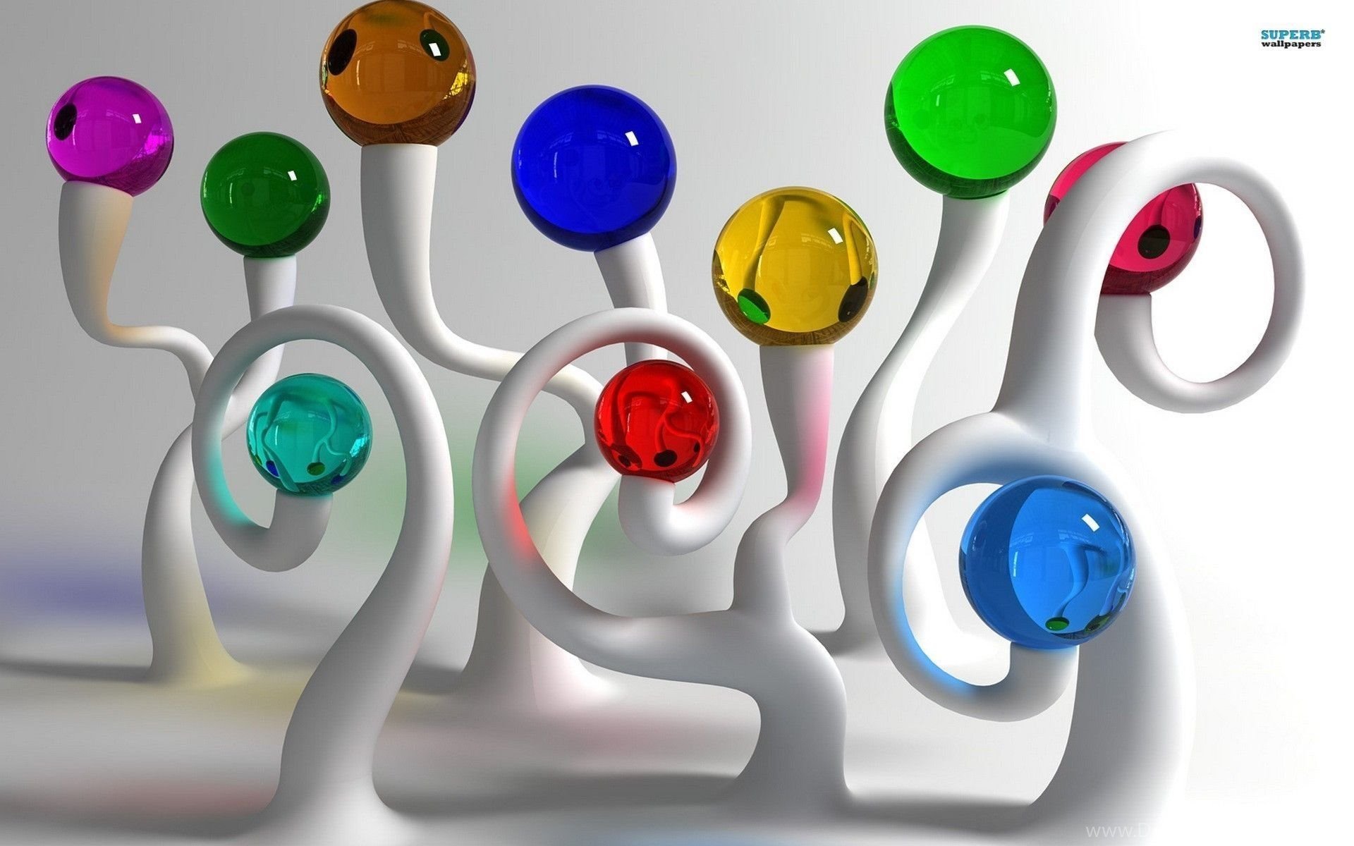 Colorful Glass Balls Wallpaper 3D Wallpaper Desktop Background
