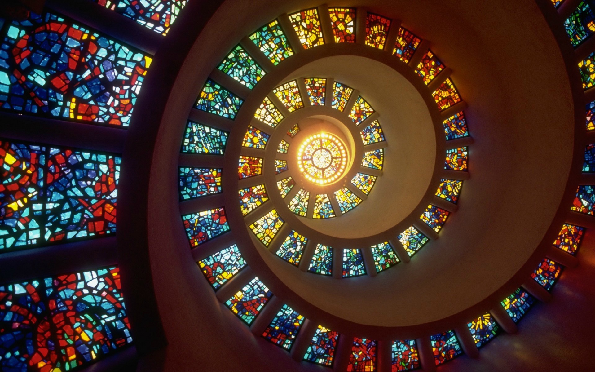 Stained Glass Colorful Building Spiral Dallas Wallpaper:1920x1200