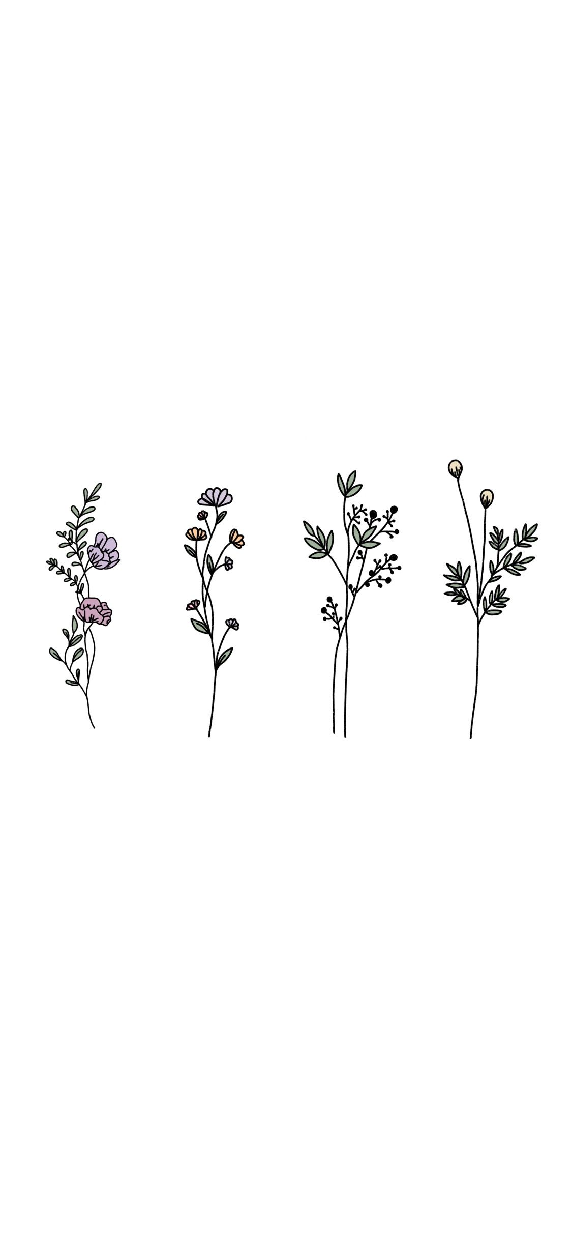 Four Dainty Wildflowers' Sticker by Sunny Side Up Creative. Background phone wallpaper, Pretty wallpaper iphone, iPhone background wallpaper