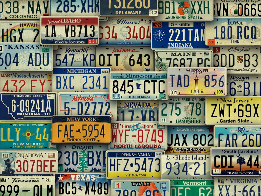 American License Plate Art Background Desktop Background