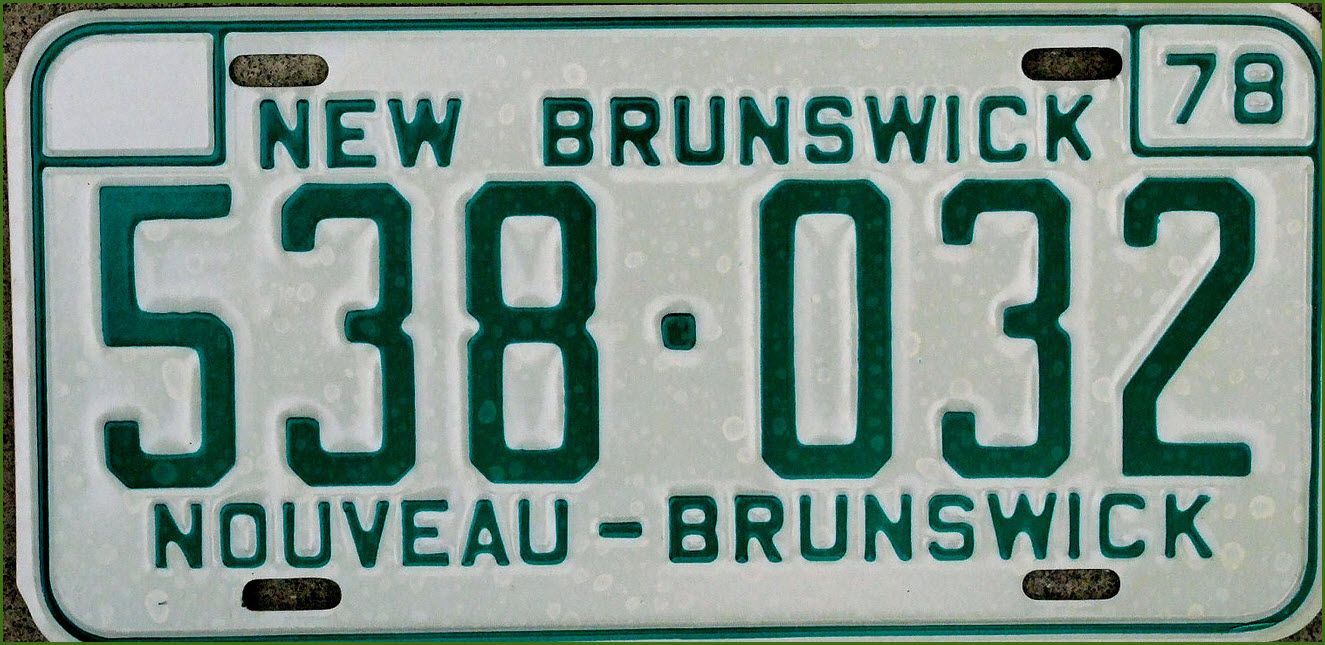 New Brunswick. I am canadian, Car plates, New brunswick