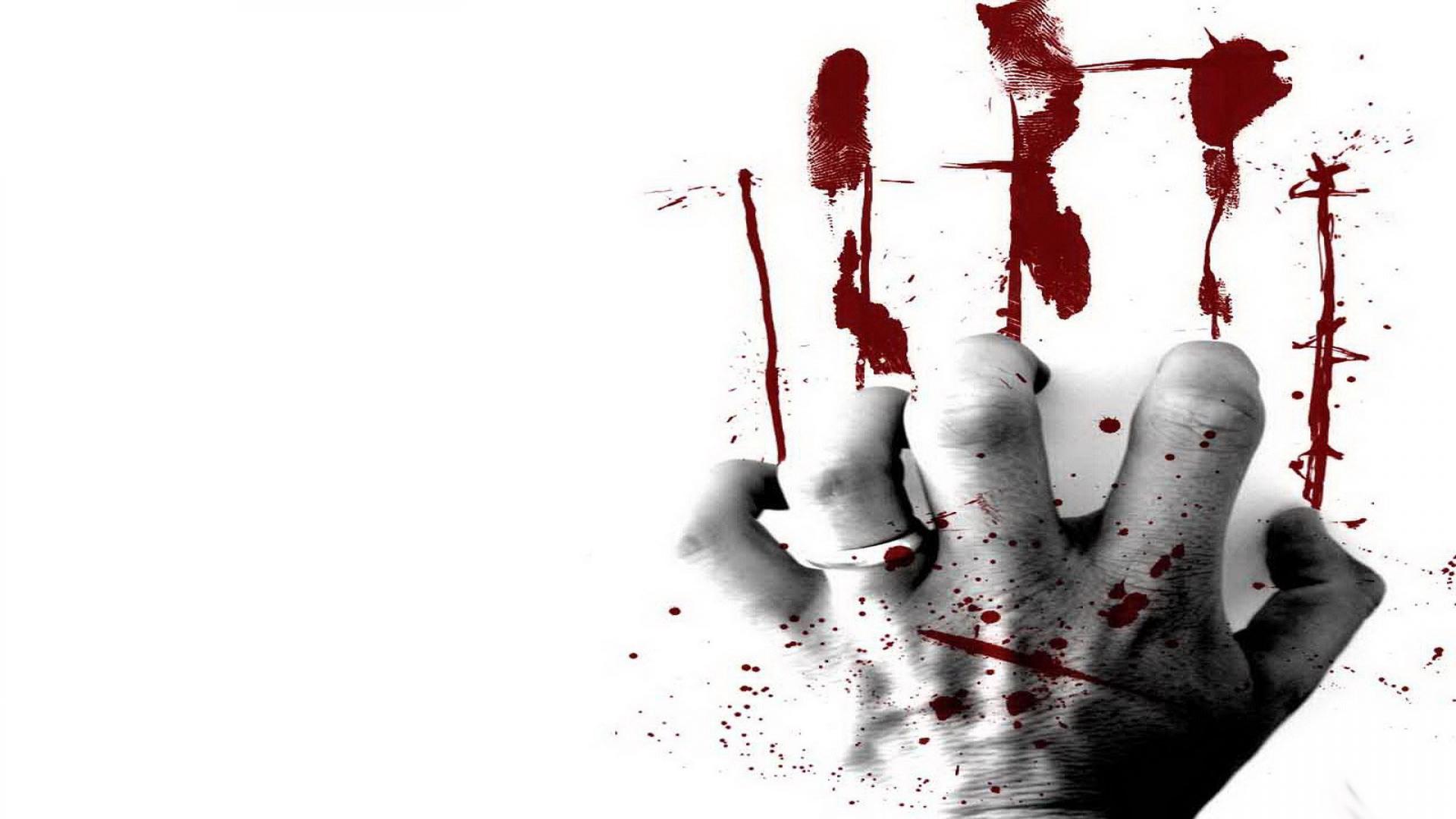 Bloody Hand White Background