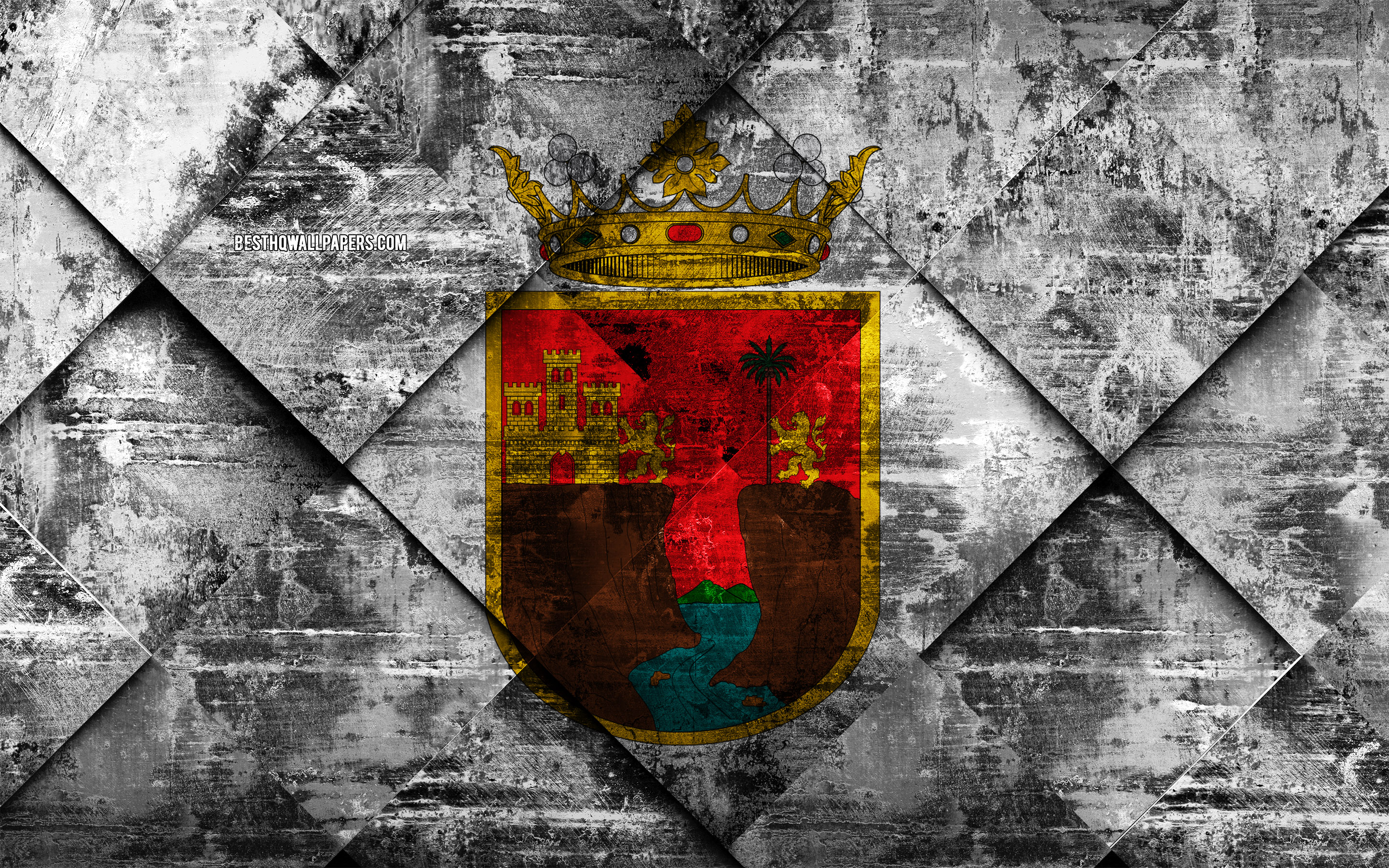 Download wallpaper Flag of Chiapas, grunge art, rhombus grunge texture, Mexican state, Chiapas flag, Mexico, Chiapas, State of Mexico, creative art for desktop with resolution 2880x1800. High Quality HD picture wallpaper
