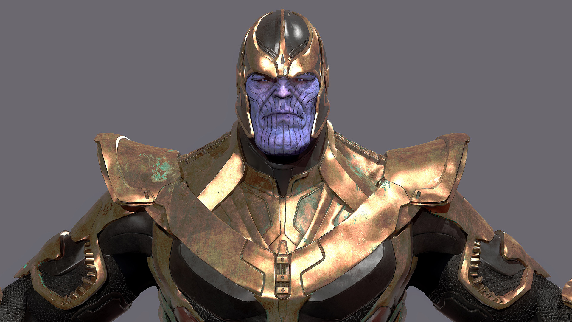 Thanos Looking At Viewer Hulk Marvel Comics Iron Man Avengers: Infinity War Thor The Avengers Marvel Cinematic Universe Frontal View Marvel