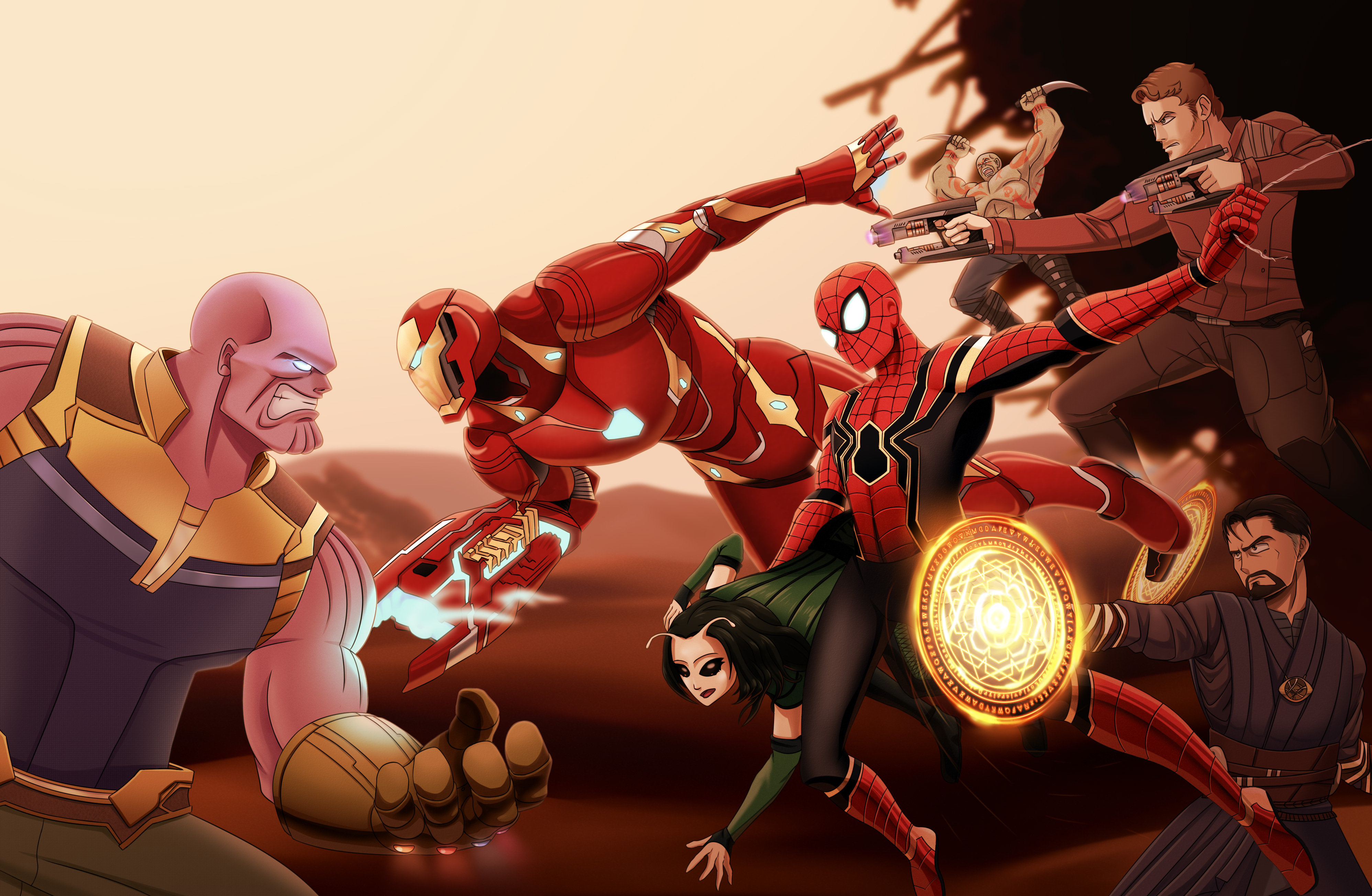 Marvel Cinematic Universe Avengers: Infinity War Thanos Iron Man Dr. Strange Spider Man 3992x2608 UHD Wallpaper. Walldump HD And UHD Wallpaper
