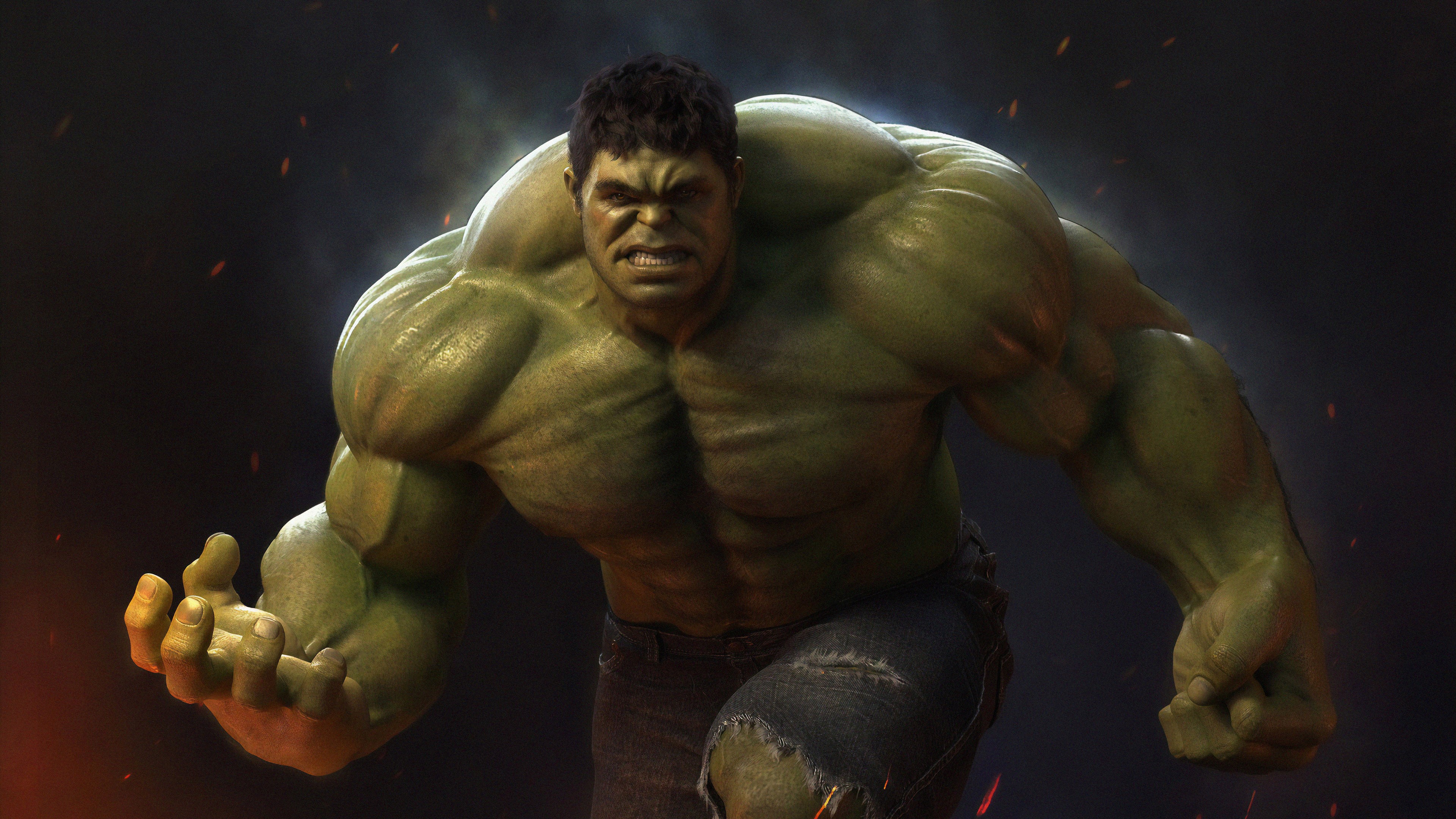 4K, Hulk (film), green, Avengers Endgame, Hulk, superhero, muscles, Marvel Cinematic Universe. Mocah HD Wallpaper