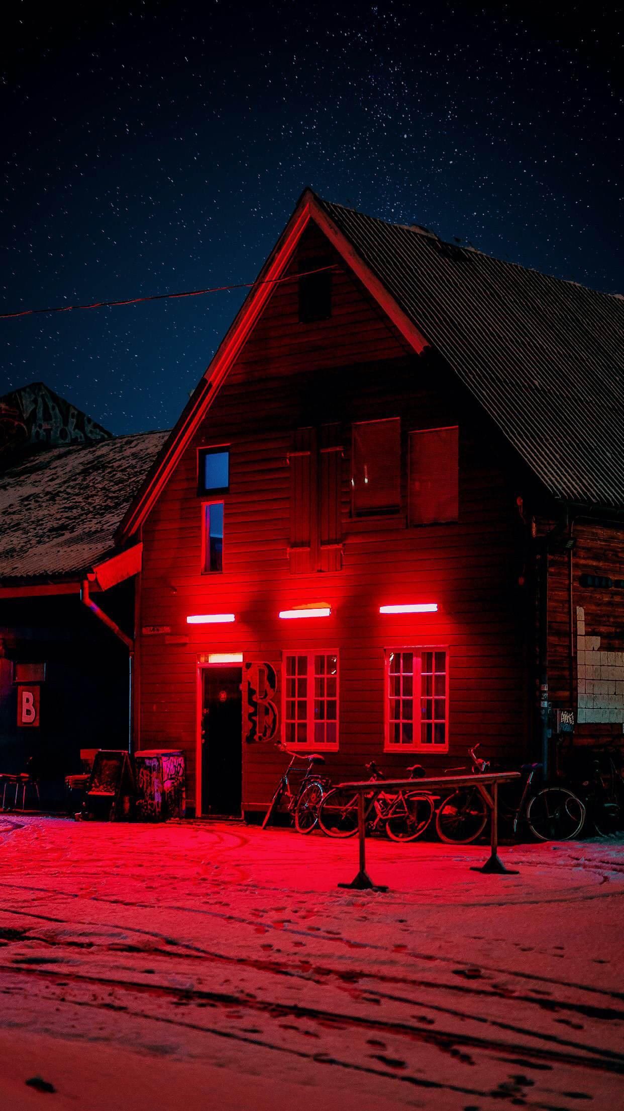 iPhone Wallpaper Winter Cabin