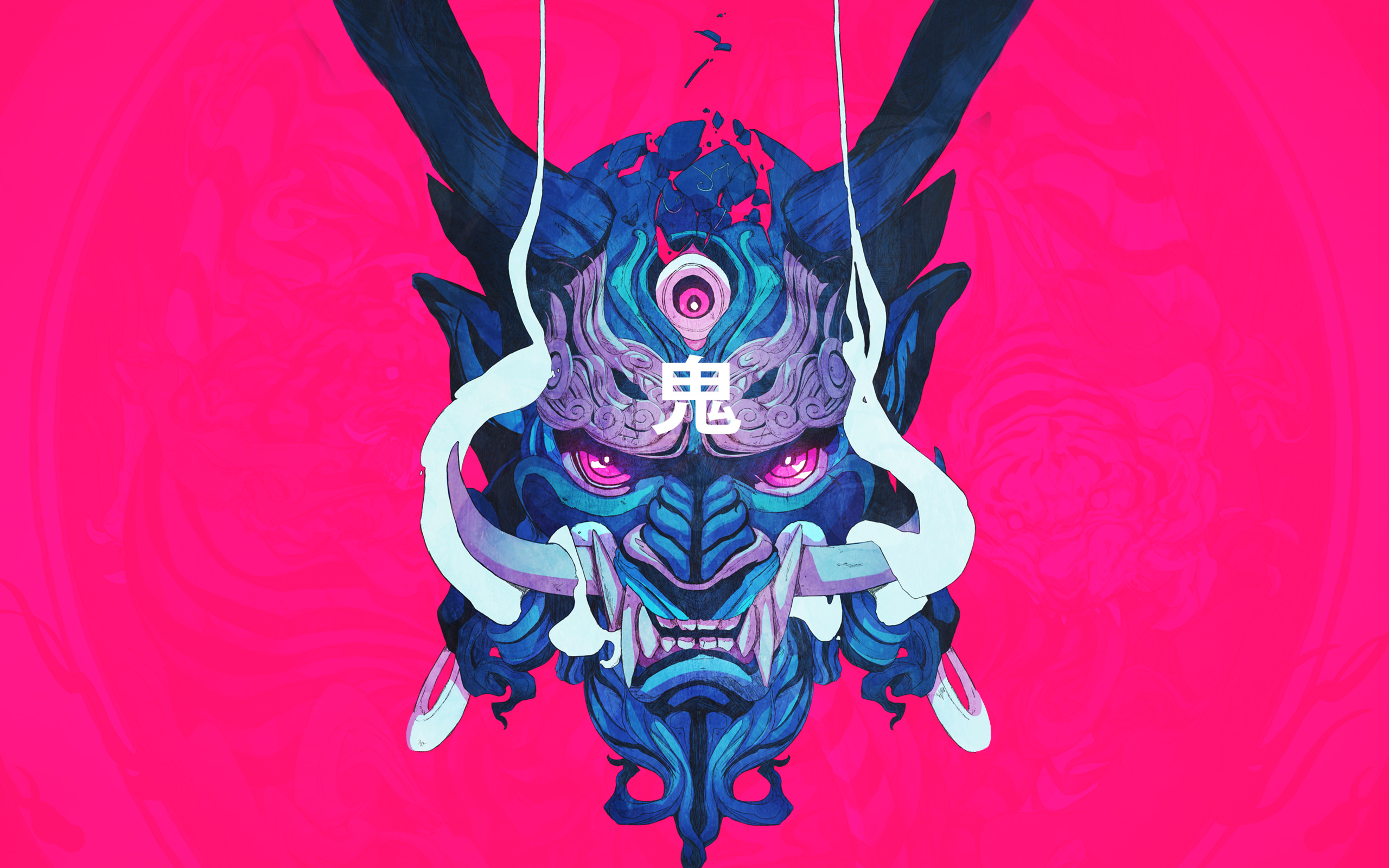 Oni Mask, Demon, Digital Art 4k wallpaper HD Wallpaper