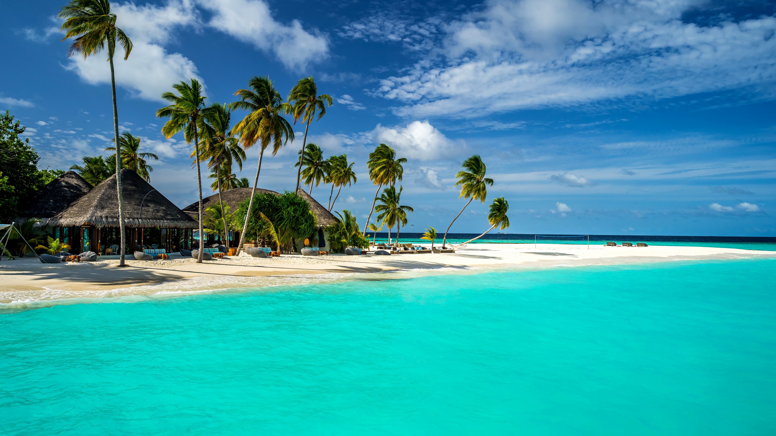 Wallpaper Maldives, 5k, 4k wallpaper, 8k, Indian Ocean, Best Beaches in the World palms, shore, sky, OS