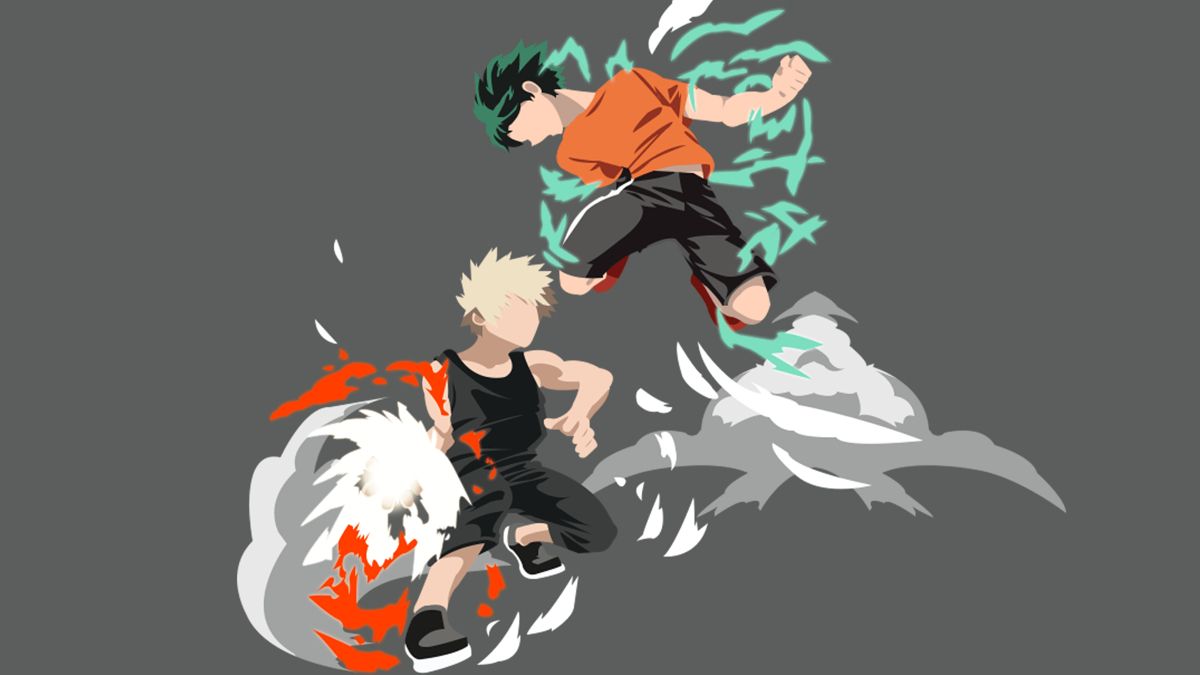 Bakugou v Midoriya. My hero academia, My hero, Minimal wallpaper