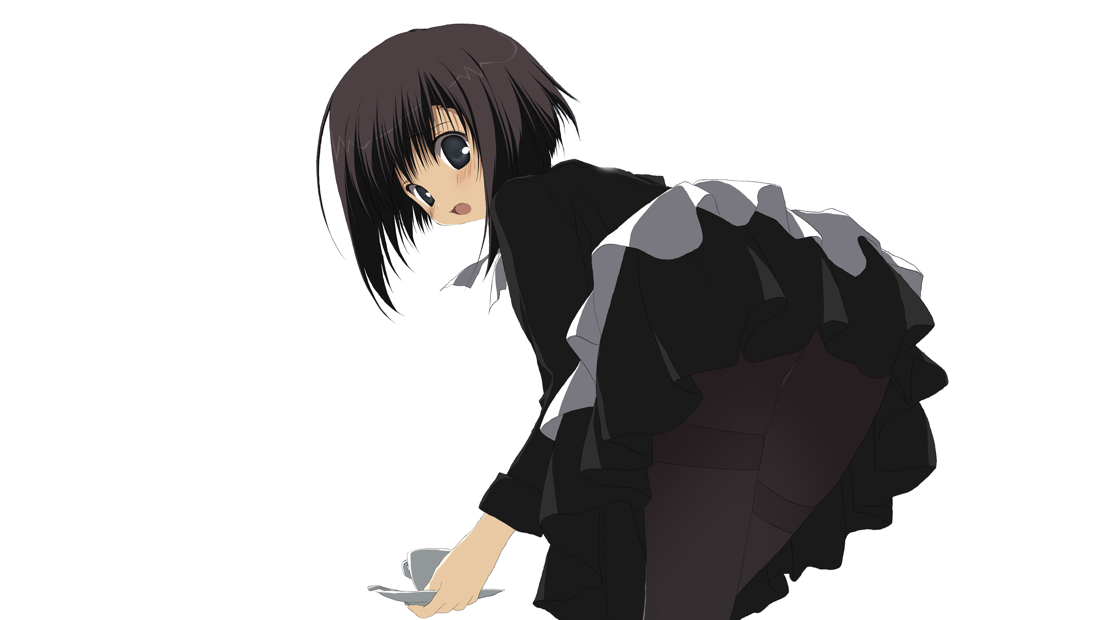 Girl Anime Black Dress Cute Illustration Art Wallpaper