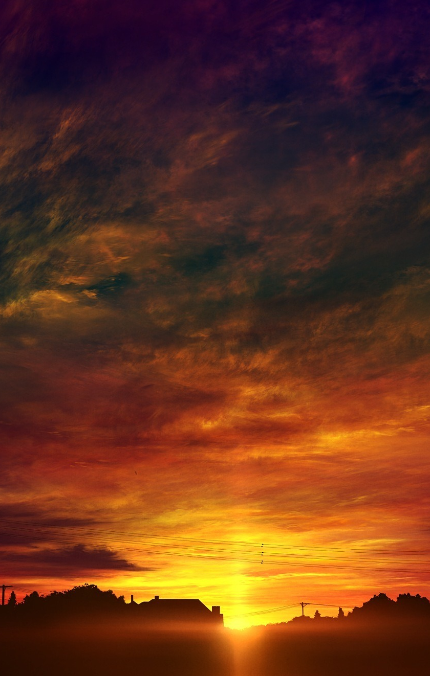 Download 840x1336 wallpaper original, anime, sunset, sky, iphone iphone 5s, iphone 5c, ipod touch, 840x1336 HD image, background, 3189
