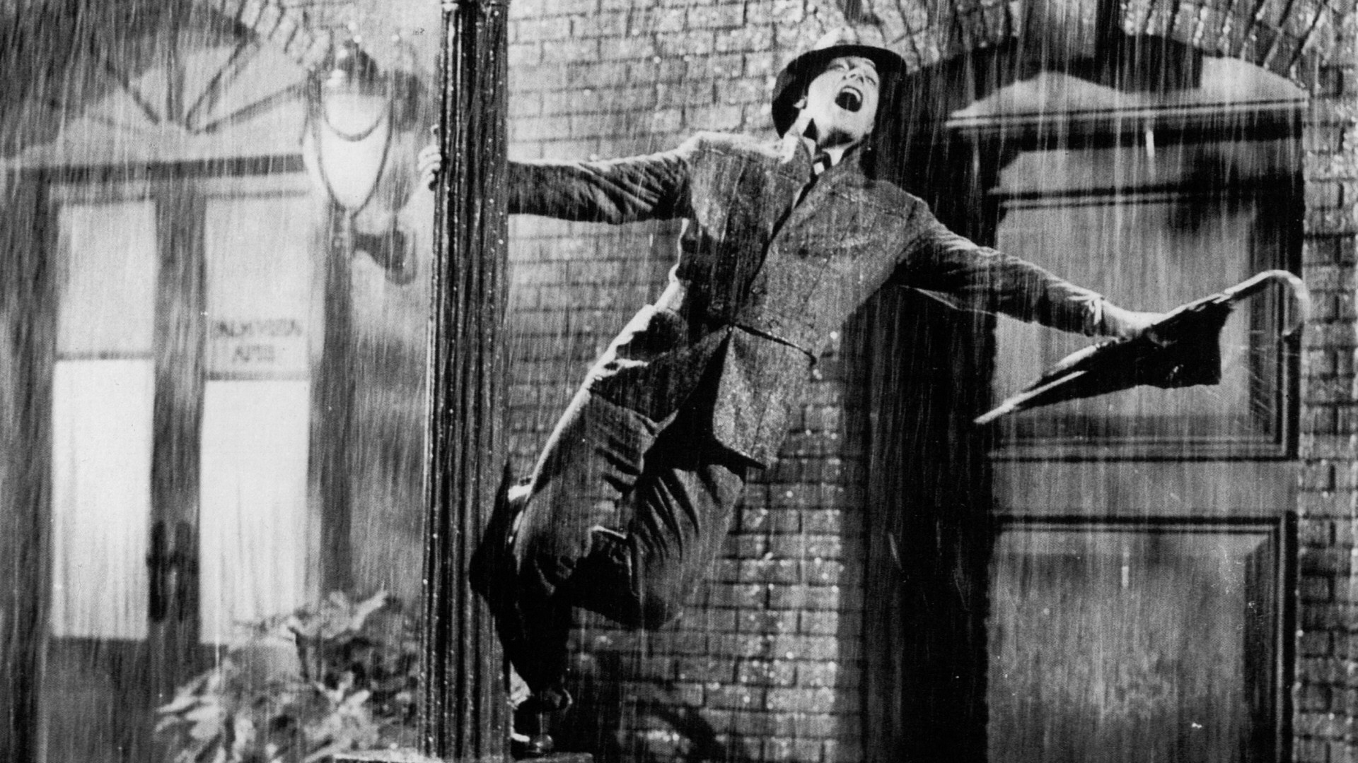 movies, Rain, Models, Grayscale, Umbrellas, Singing, Singing, In, The, Rain, Gene, Kelly Wallpaper HD / Desktop and Mobile Background