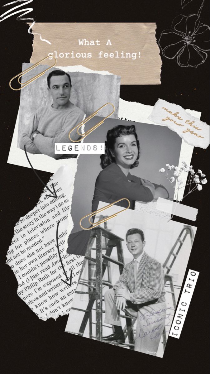 Gene Kelly, Debbie Reynolds, & Donald O'Connor wallpaper created by Thea Ragodon. Singin' in the rain, Donald o'connor, Debbie reynolds