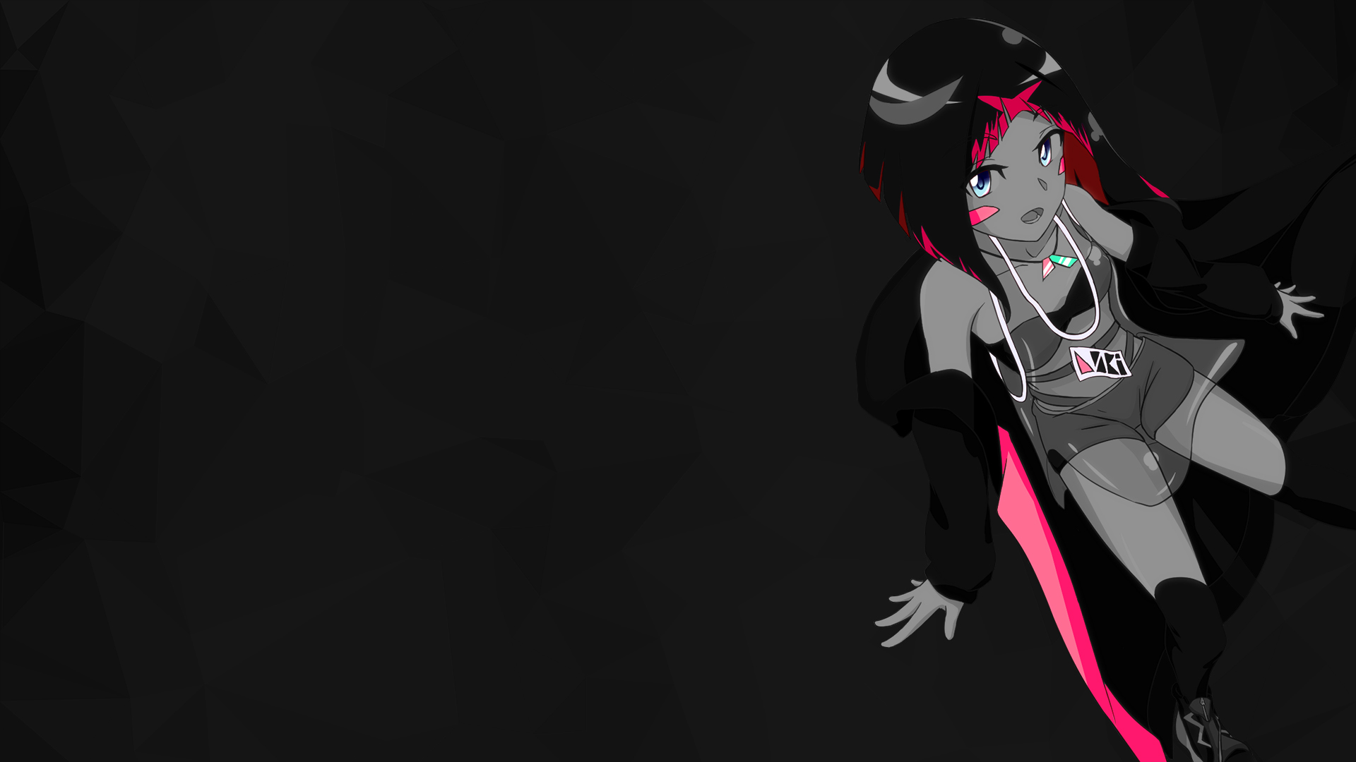 Monochrome Anime Anime Girls Selective Coloring Hololive AZKi Wallpaper:1920x1080