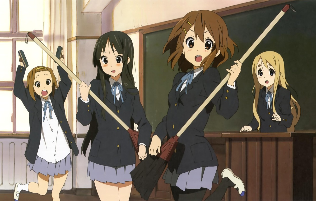 Wallpaper K On!, Anime, Mio Akiyama, Yui Hirasawa, Tsumugi Kotobuki, Nikko In For Desktop, Section прочее