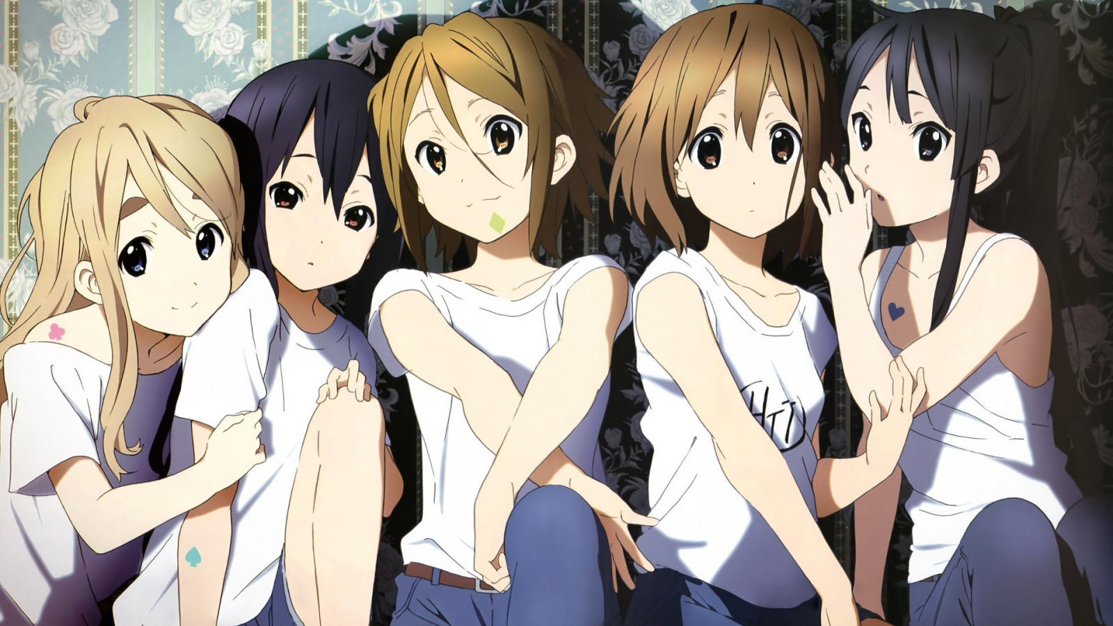 Wallpaper, illustration, anime girls, cartoon, K ON, Akiyama Mio, Hirasawa Yui, Tainaka Ritsu, Kotobuki Tsumugi, Nakano Azusa, mangaka 1920x1080