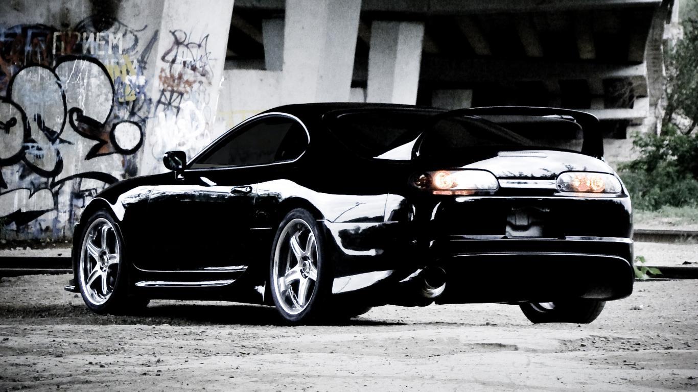 Toyota Supra Black Wallpaper