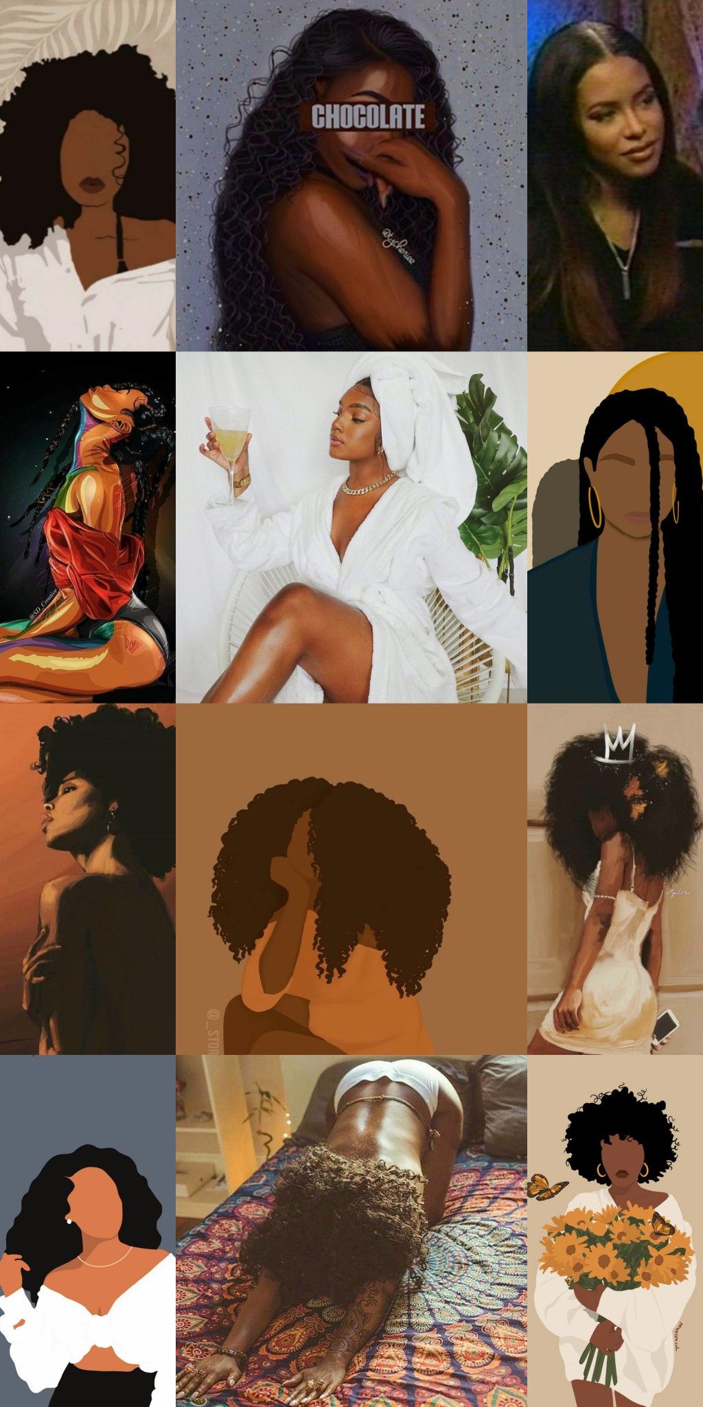 Black Women Aesthetic Wallpaper. Melanin beauty, Black women, Aesthetic wallpaper