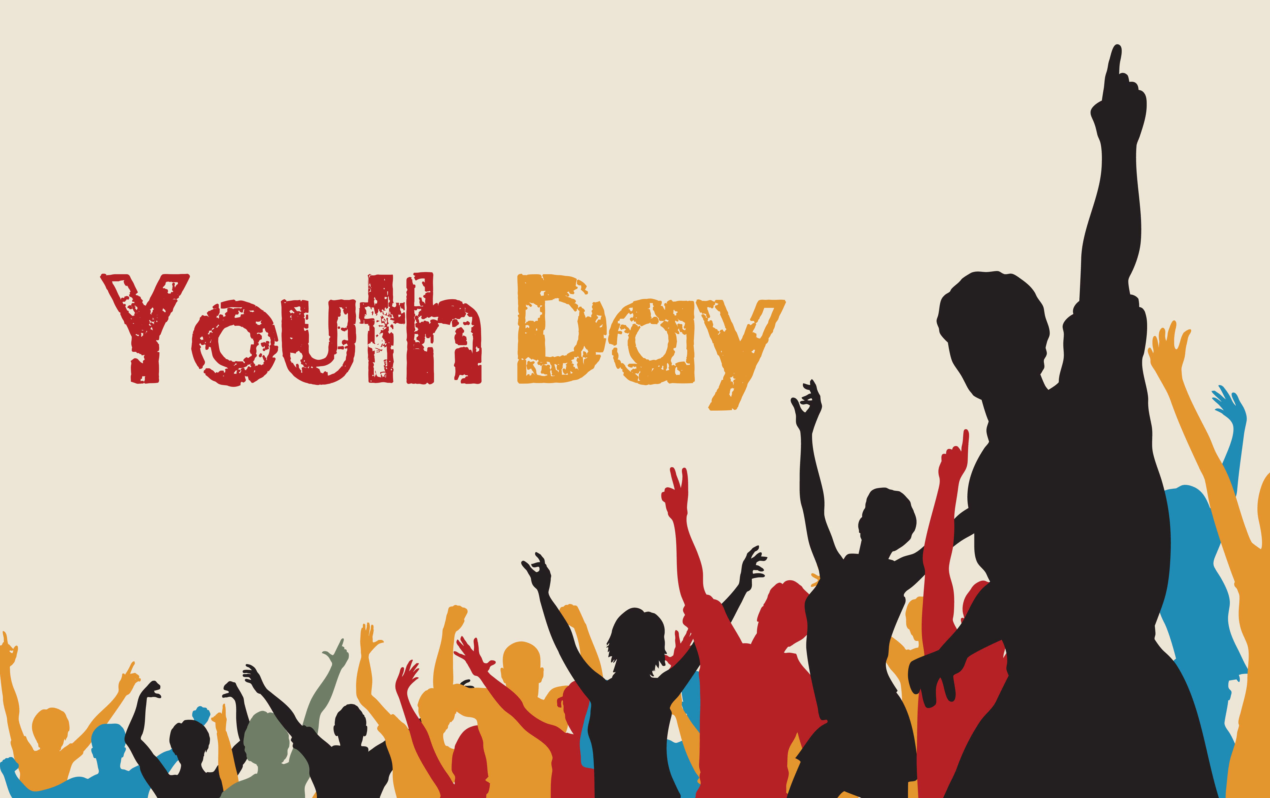 Happy International Youth Day People White Background Wallpaper