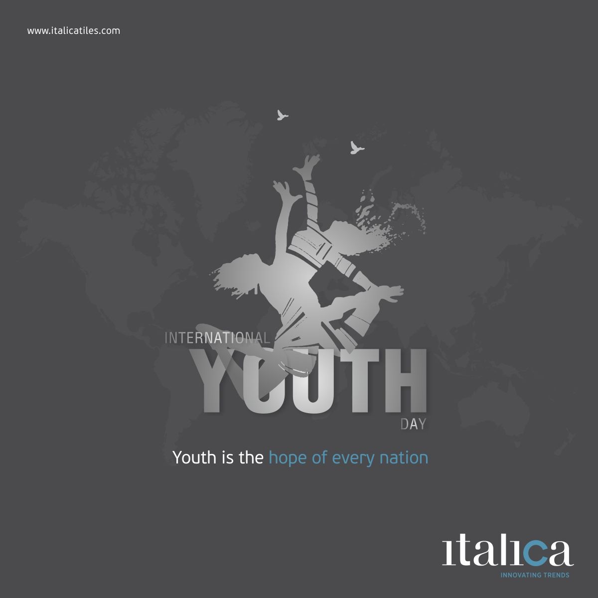Youth is the hope of every nation International Youth Day.! #italicatiles #ceramicbrand #signaturecollecti. International youth day, Youth day, International day