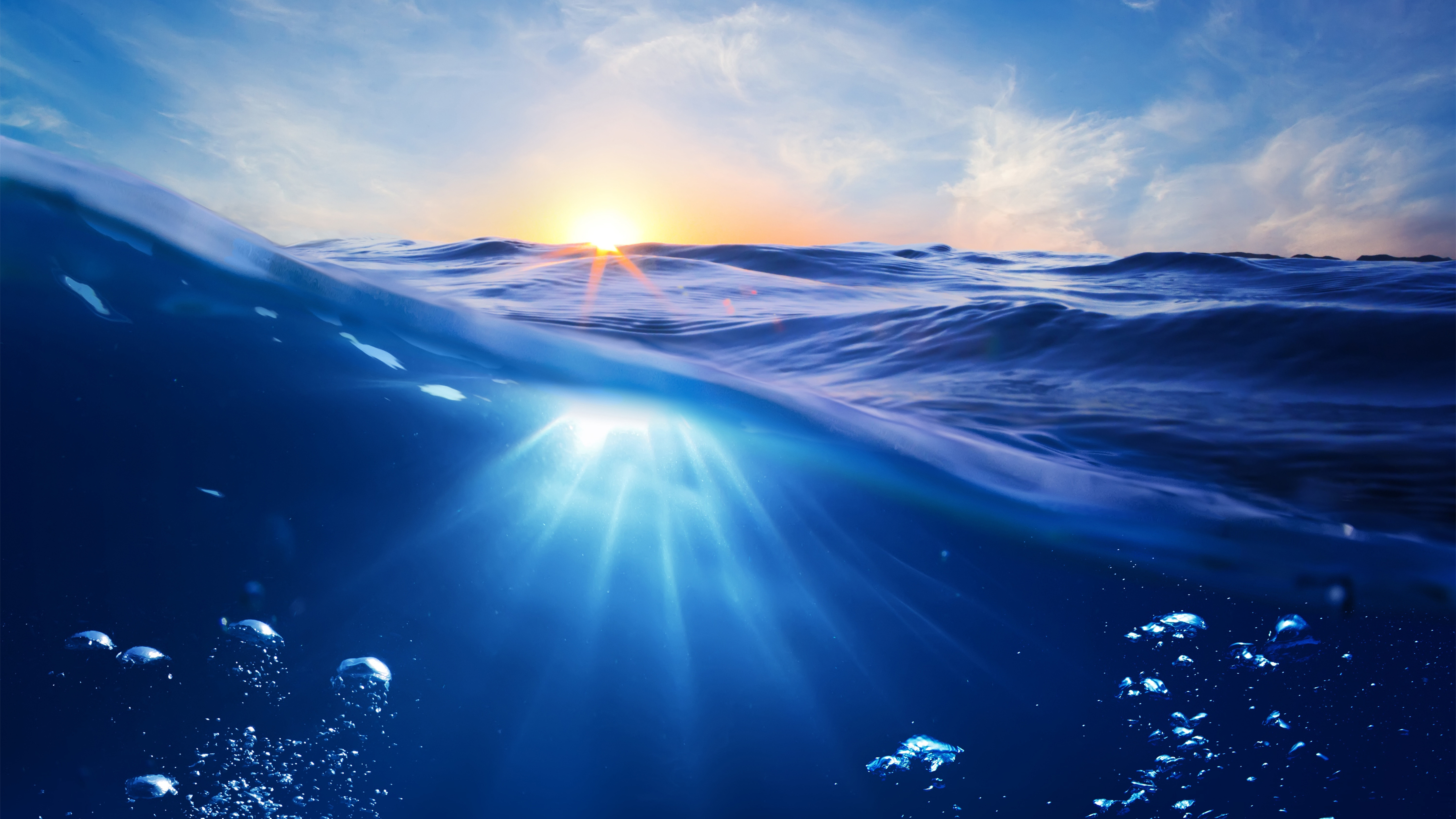 Ocean Clean Water Sun Rays Bubbles 5k 5k HD 4k Wallpaper, Image, Background, Photo and Picture