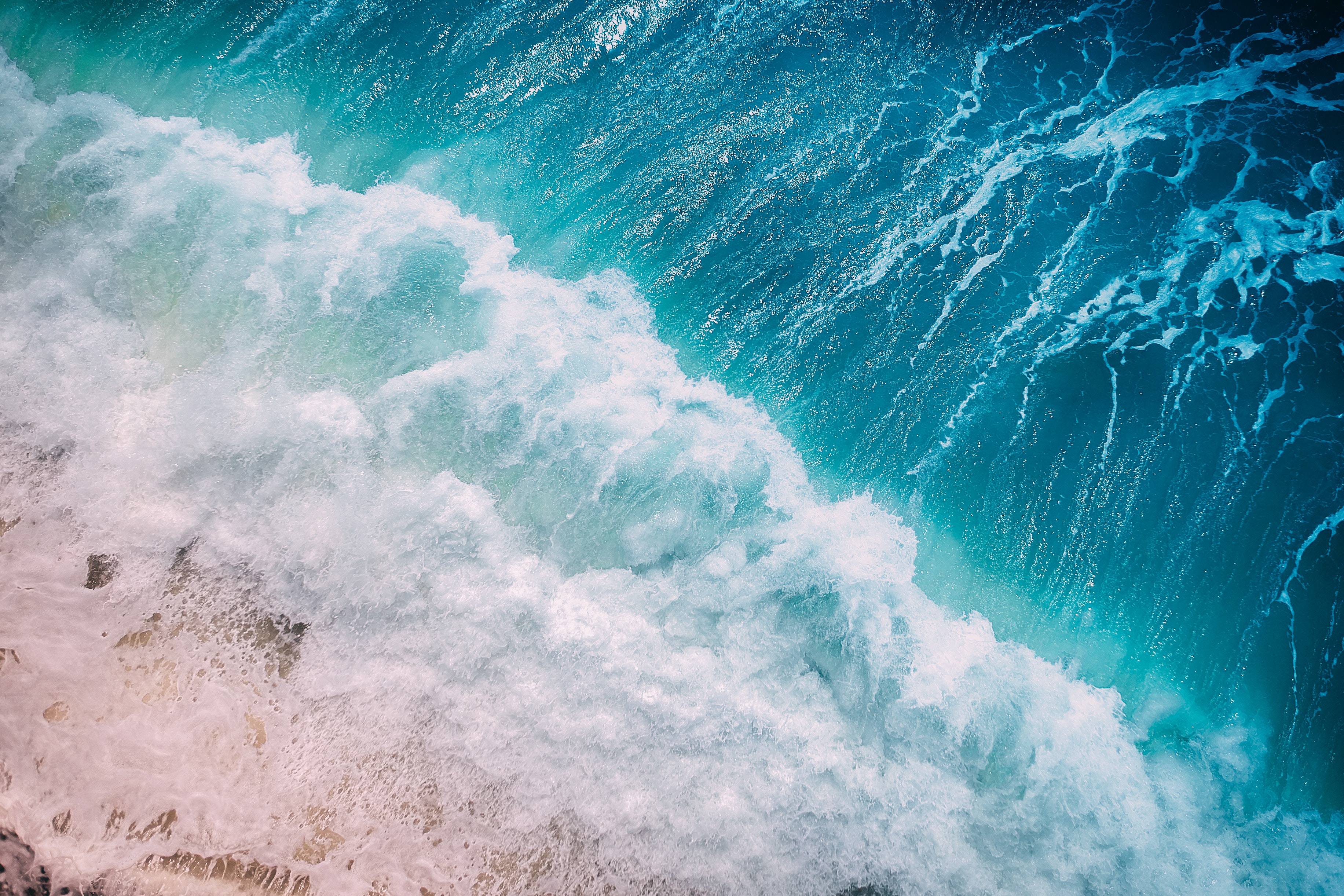 Ocean Waves Wallpaper 4K, Aerial view, Ocean, Water, Drone photo, Nature