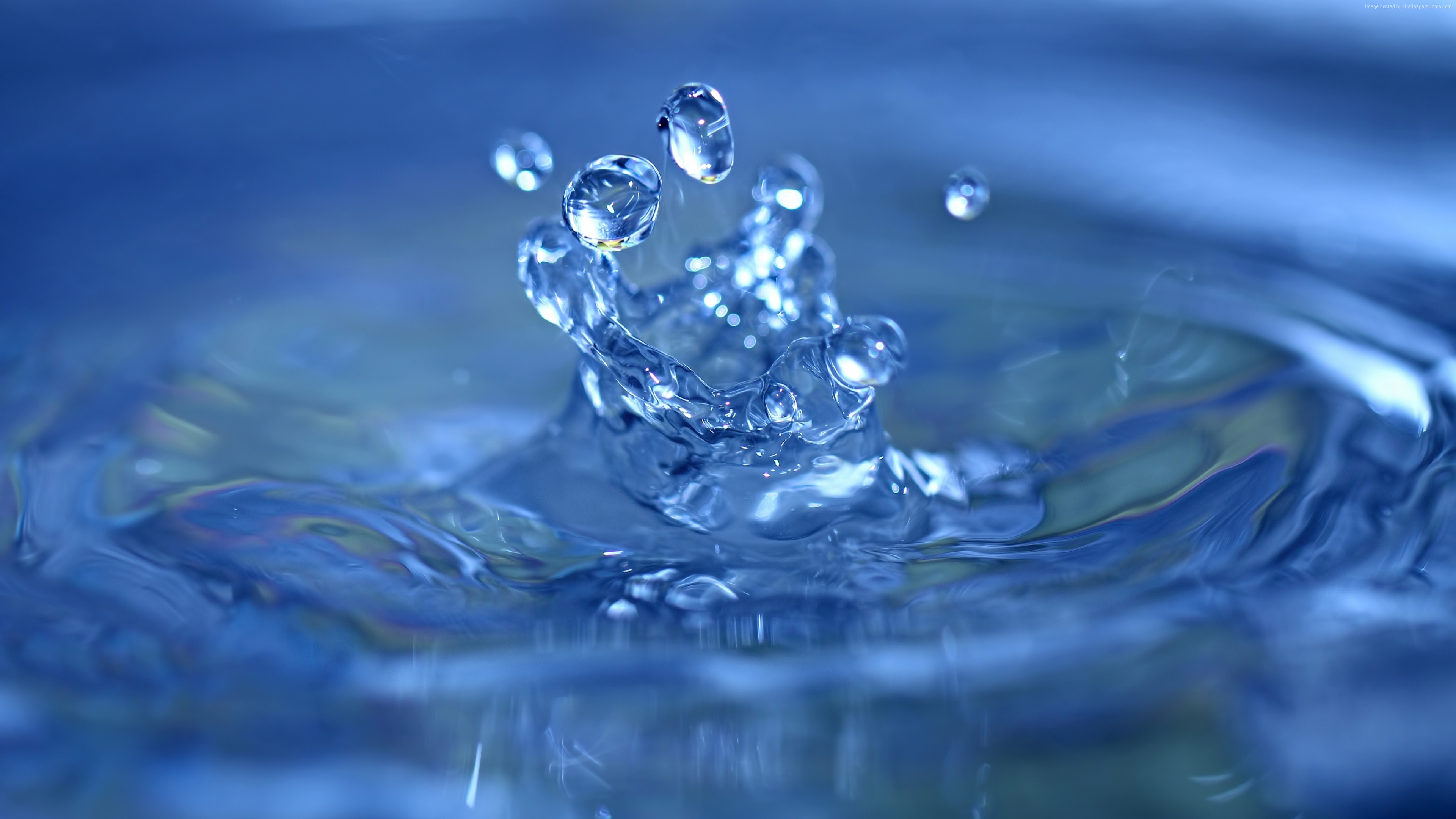 #blue, #drops, #water, #splash, #macro, K, K Wallpaper, #close Up. Mocah HD Wallpaper