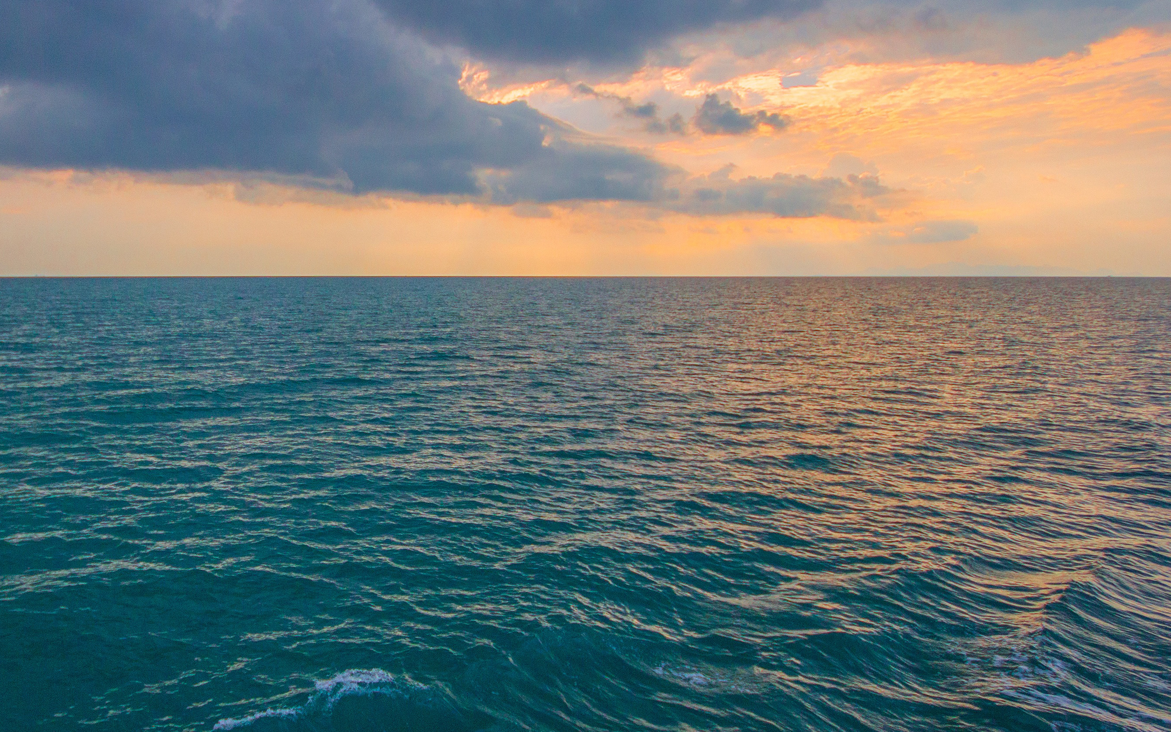 Sunny Sea Sunset Ocean Water Nature Wallpaper