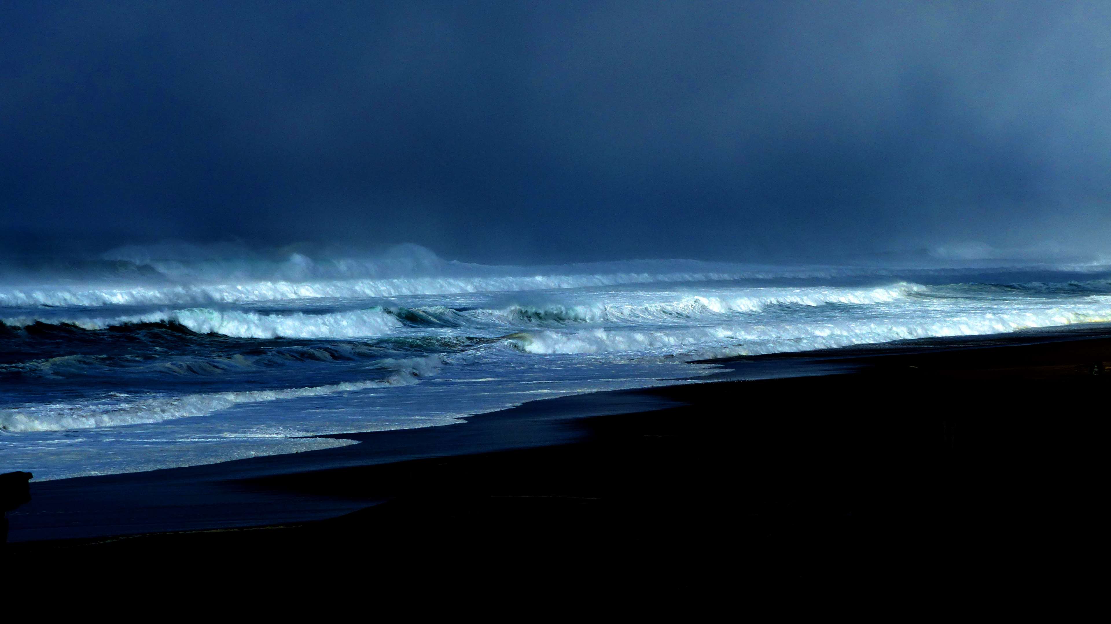 blue, ocean, pacific, sea, storm, water 4k wallpaper