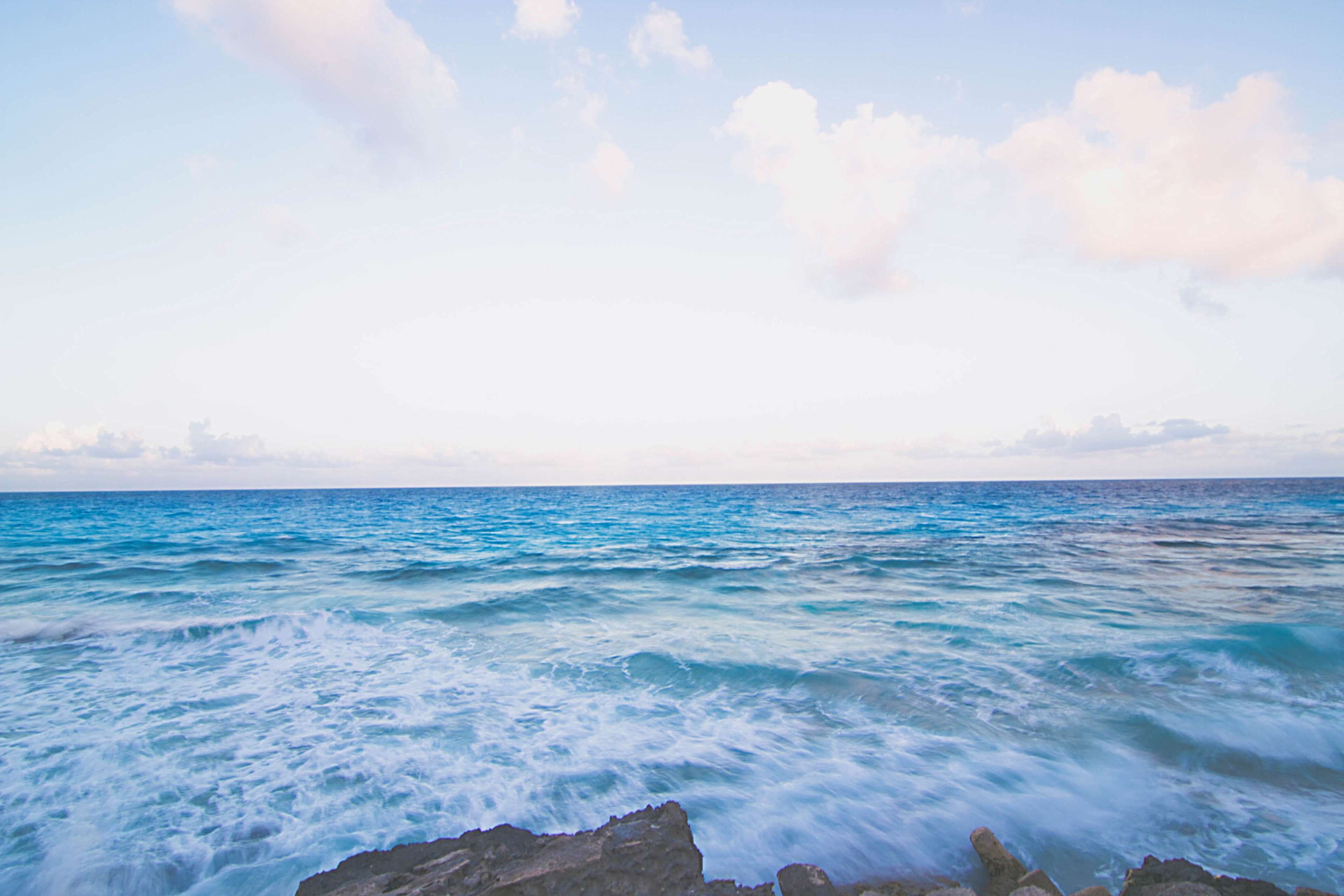 beach, blue sky, blue water, deep sea, ocean, sea, sky, wave crashing 4k wallpaper