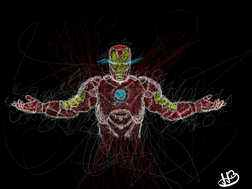 Iron Man Drawing Art 1024x768 Resolution HD 4k Wallpaper, Image, Background, Photo and Picture