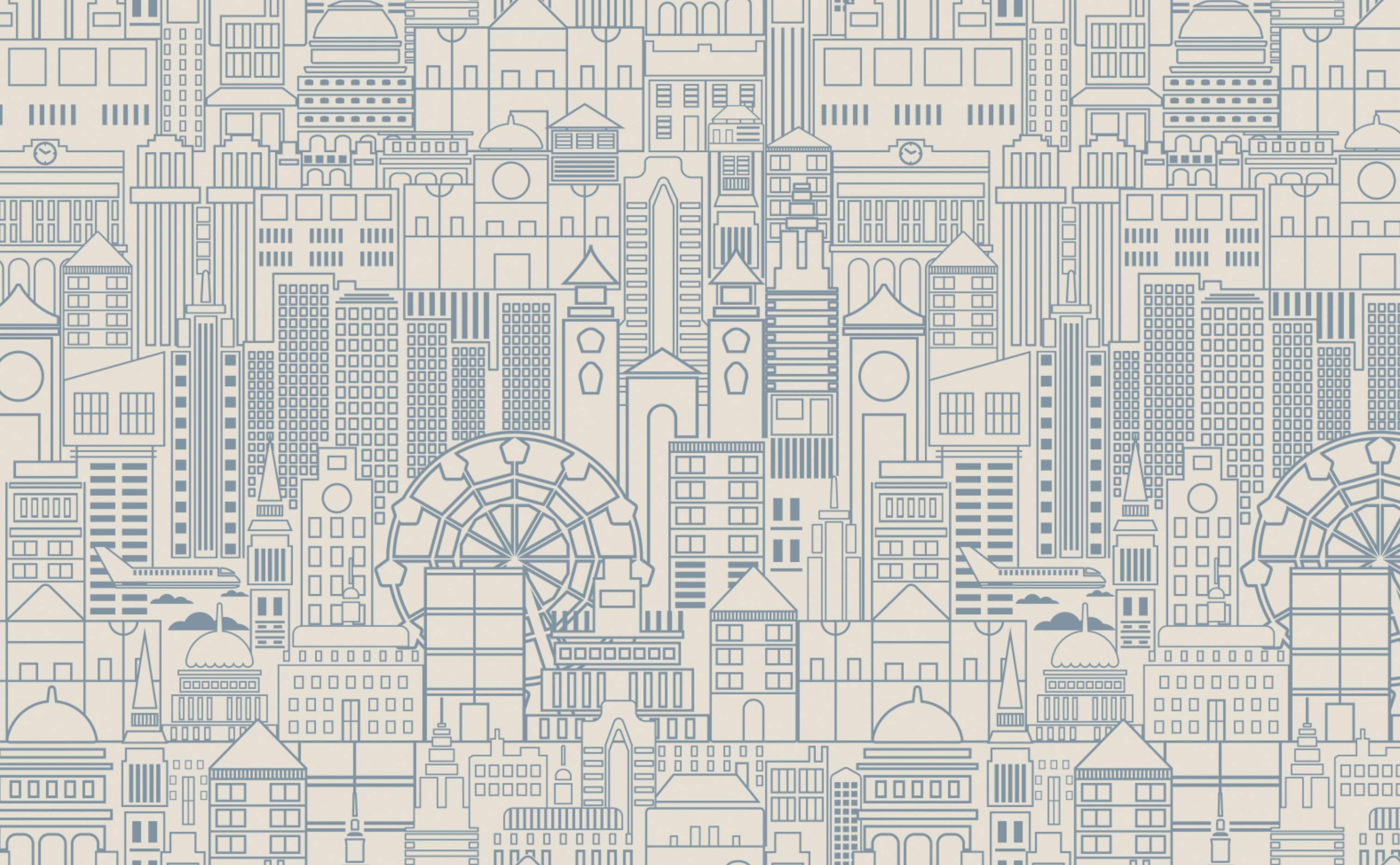 Cityscape Collage Wallpaper for Walls