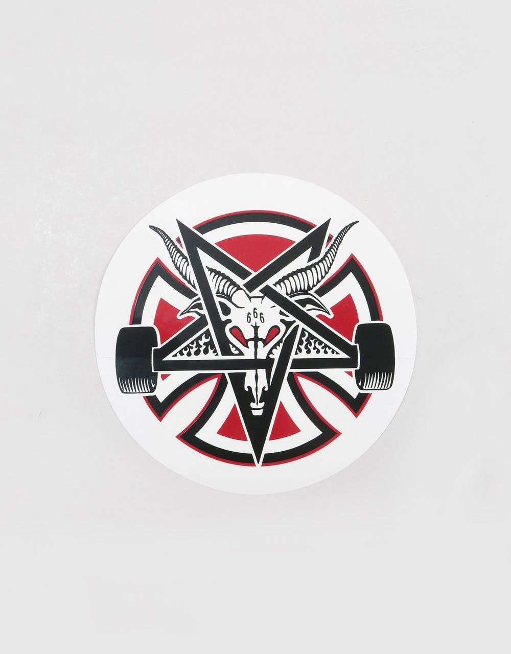 Slap the Independent x Thrasher Pentagram Cross Sticker on your laptop, your bedroom wall, the bottom of your deck or ev. Truck tattoo, Thrasher, Sticker supplies