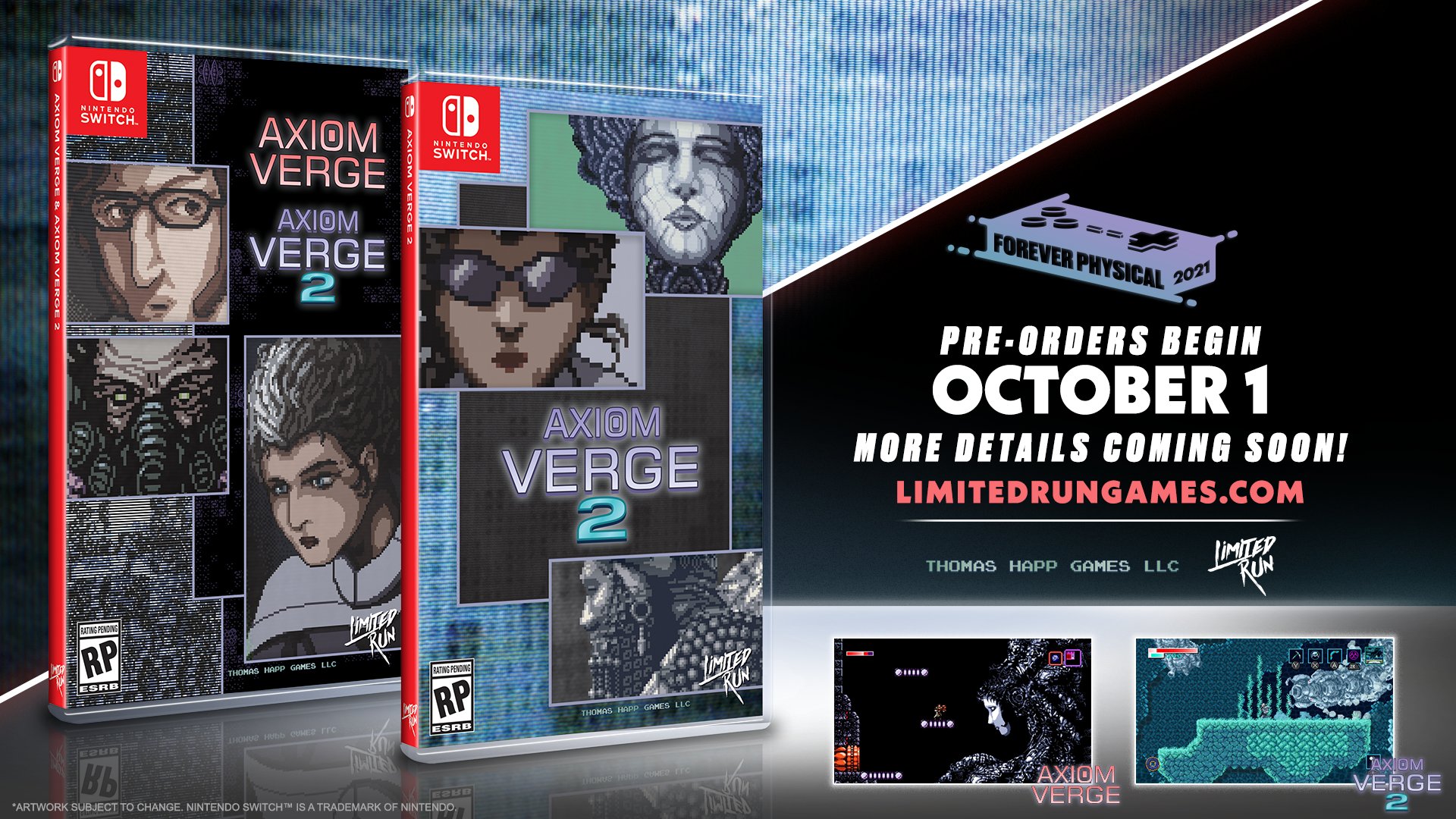Limited Run Games The Date, The Physical Versions Of Axiom Verge 1 + 2 And Axiom Verge 2 Will Open For Pre Order On PlayStation 4 And Nintendo Switch Starting