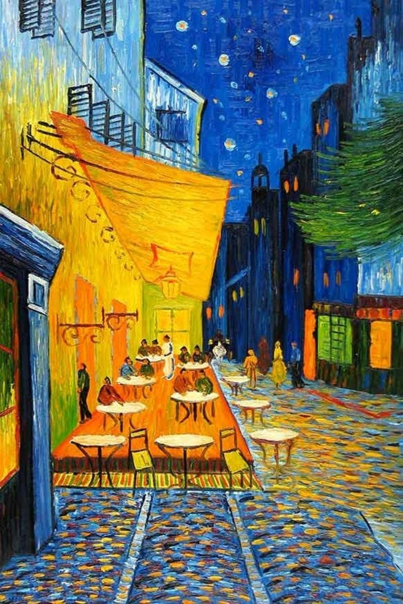 Vincent_Van_Gogh * Cafe terrace at night, 1888. Metropolitan Museum of Art in New York. Van gogh prints, Vincent van gogh art, Van gogh paintings