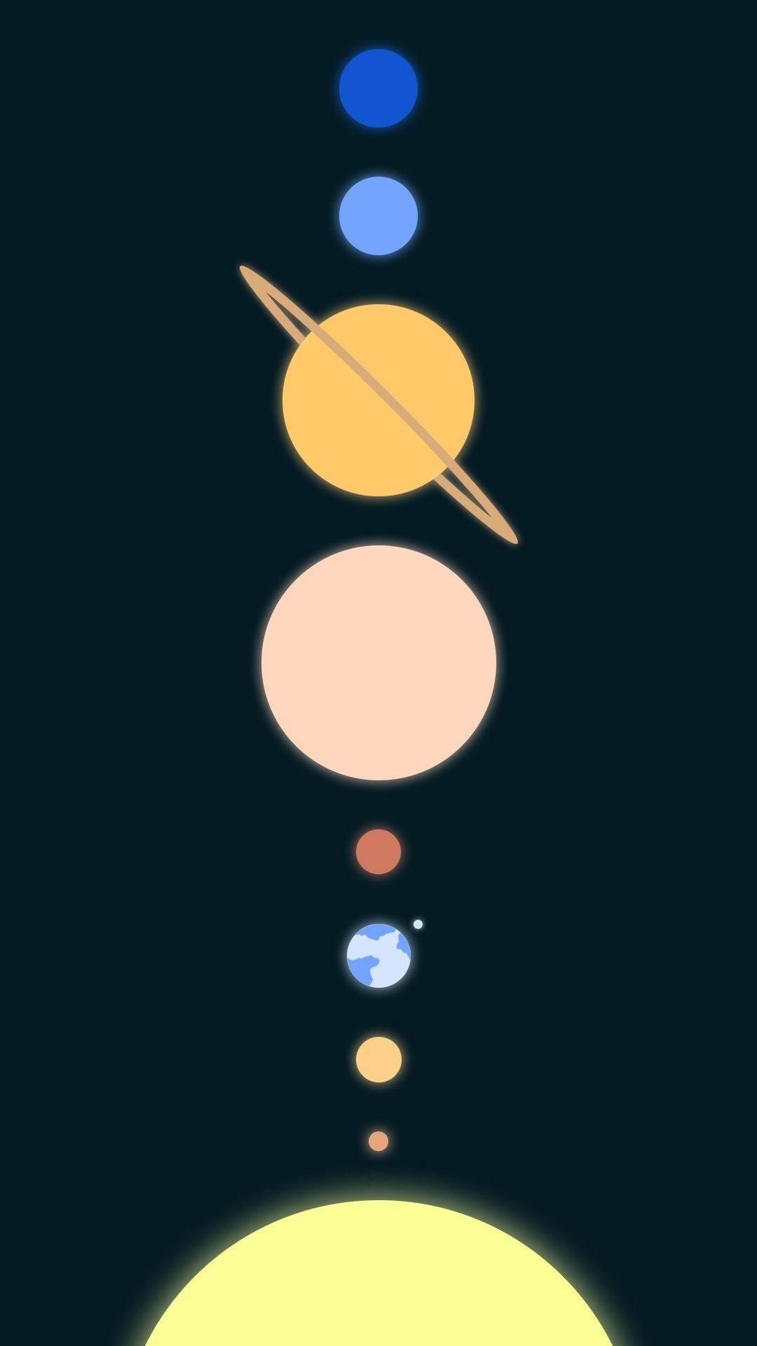 Solar System Minimal Android HD 1080p Background Image