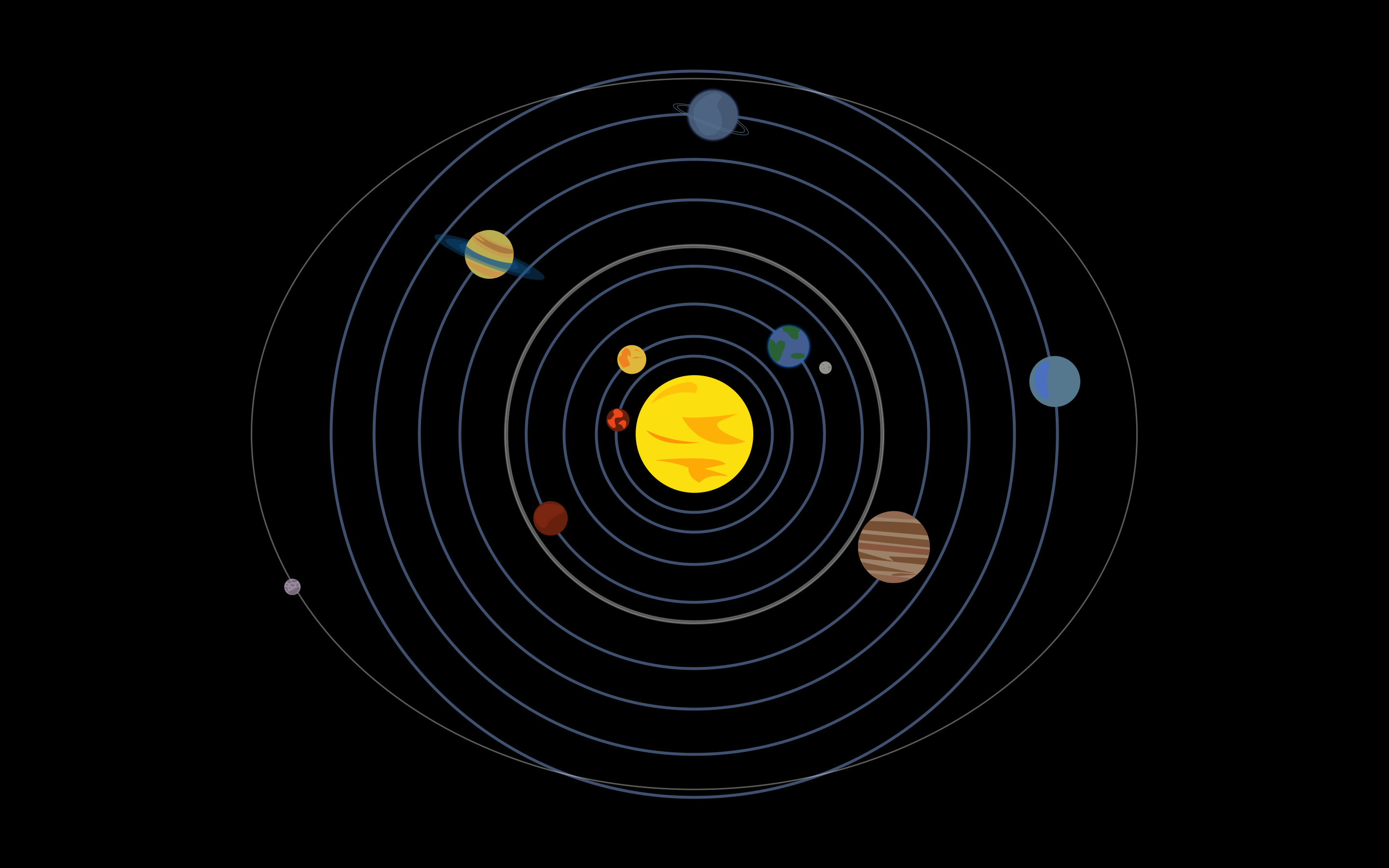 Solar System, Planet, Orbits, Minimalism Wallpaper HD / Desktop and Mobile Background
