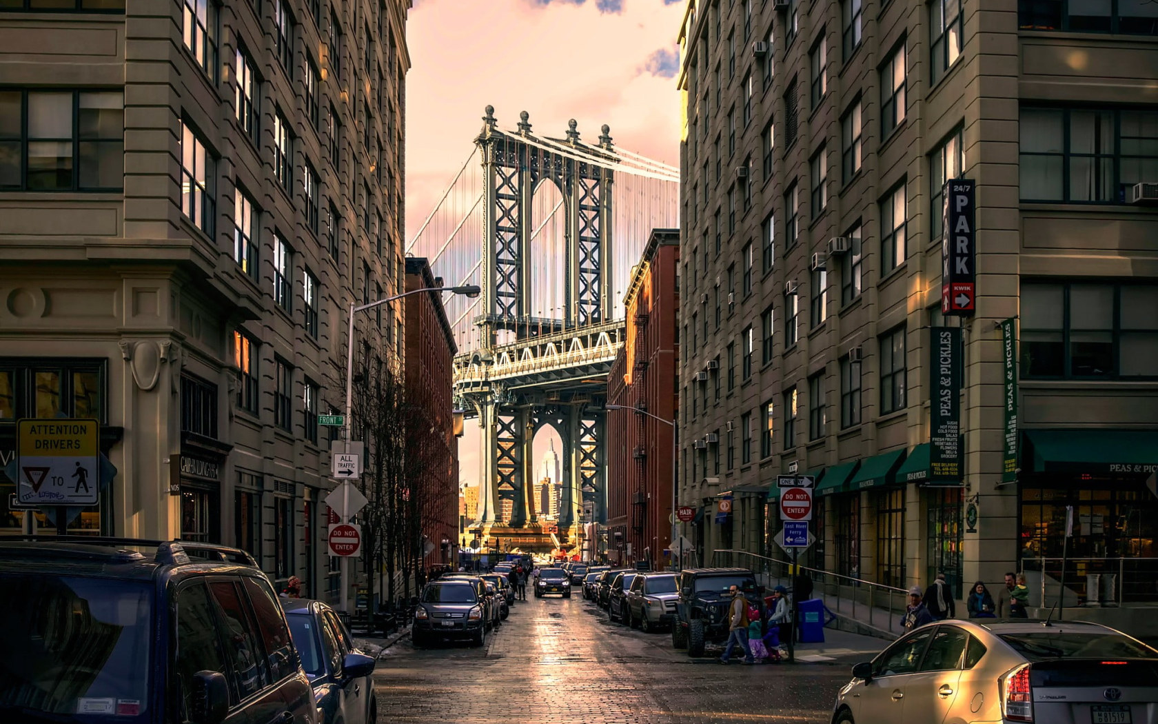Wallpaper Brooklyn Bridge, New York, New York City, architecture, street • Wallpaper For You HD Wallpaper For Desktop & Mobile