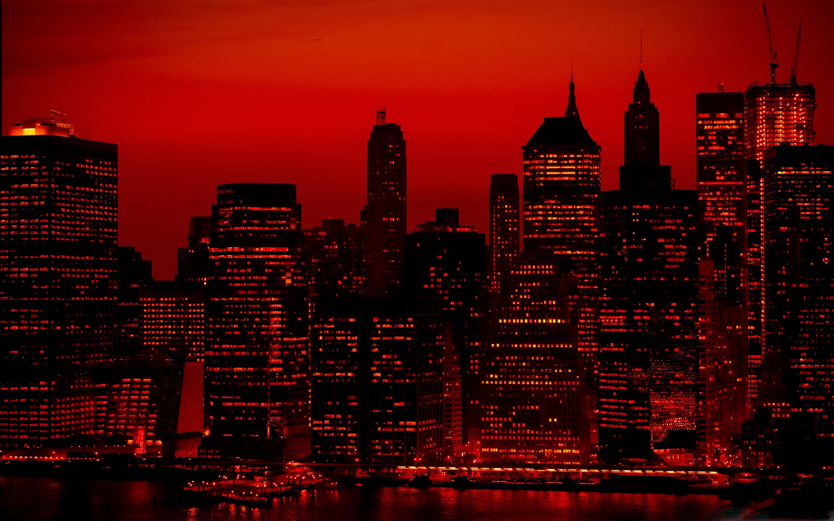 Red Sky At Night New York City MacBook Air Wallpaper Download