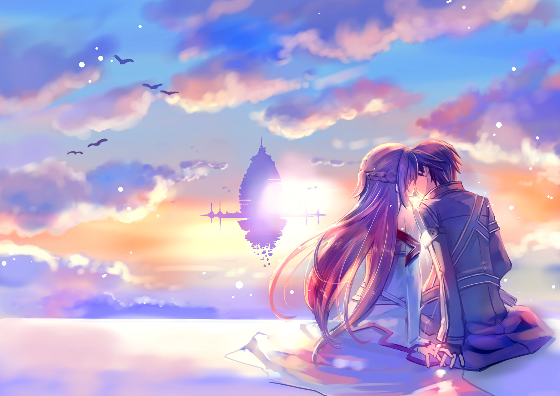 anime, anime girl, anime couple, love. Mocah HD Wallpaper