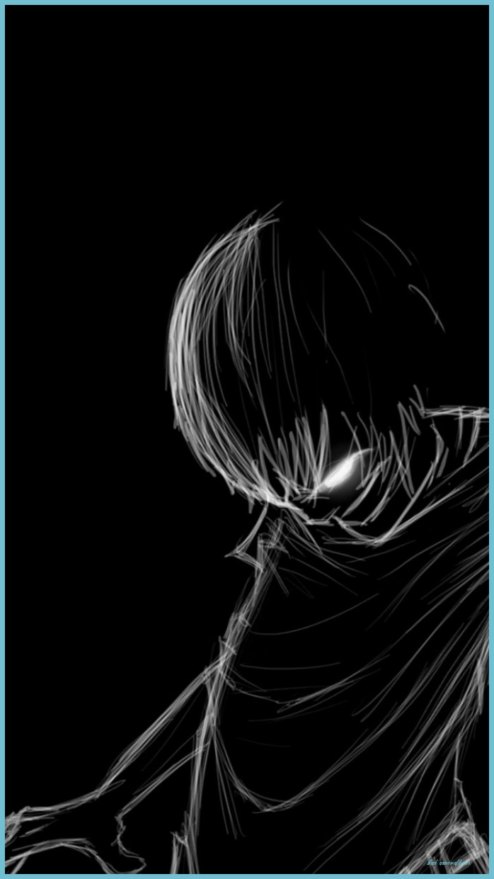 Download Intense and thoughtful dark anime boy Wallpaper