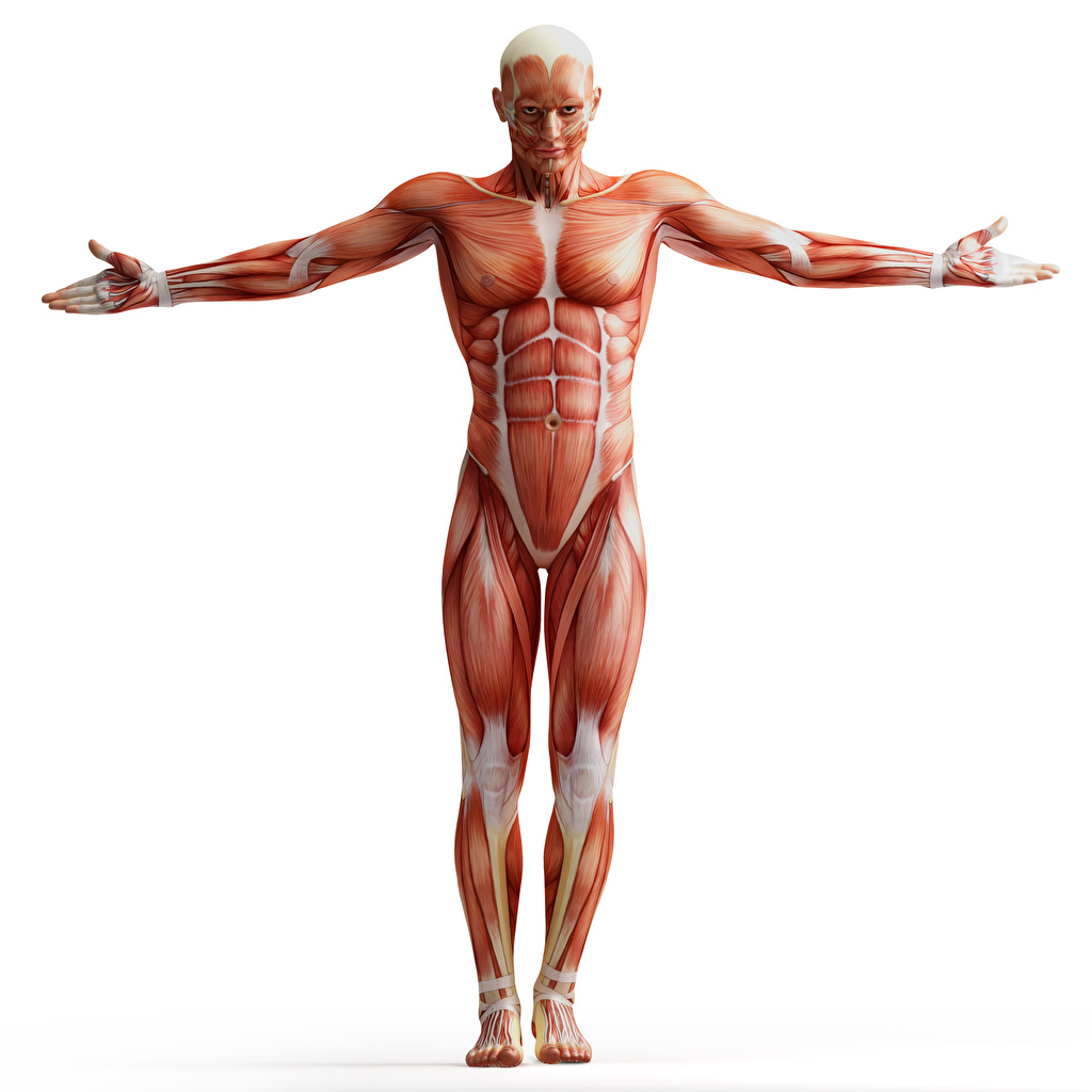 Image Men Muscle Human Anatomy White background
