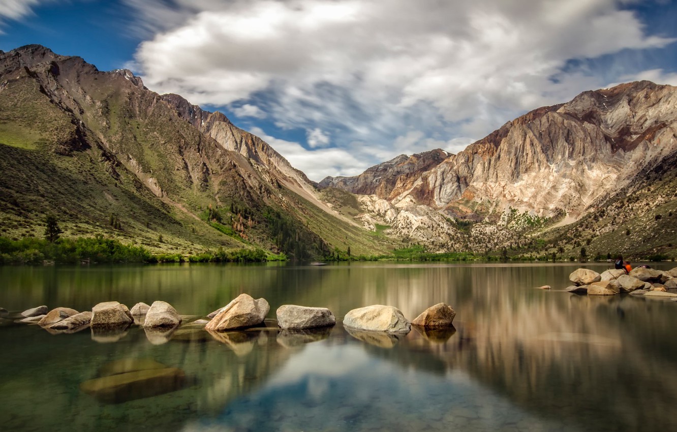 Wallpaper mountains, lake, California, Convict Lake image for desktop, section природа