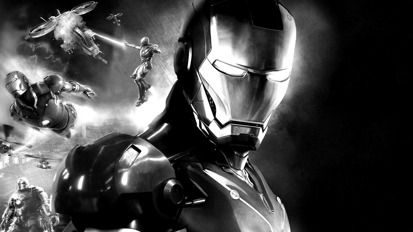 Iron man black and white wallpaper