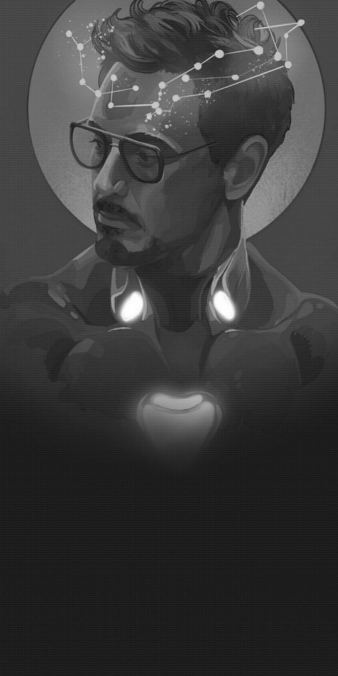 Phone Iron Man Black And White Wallpaper