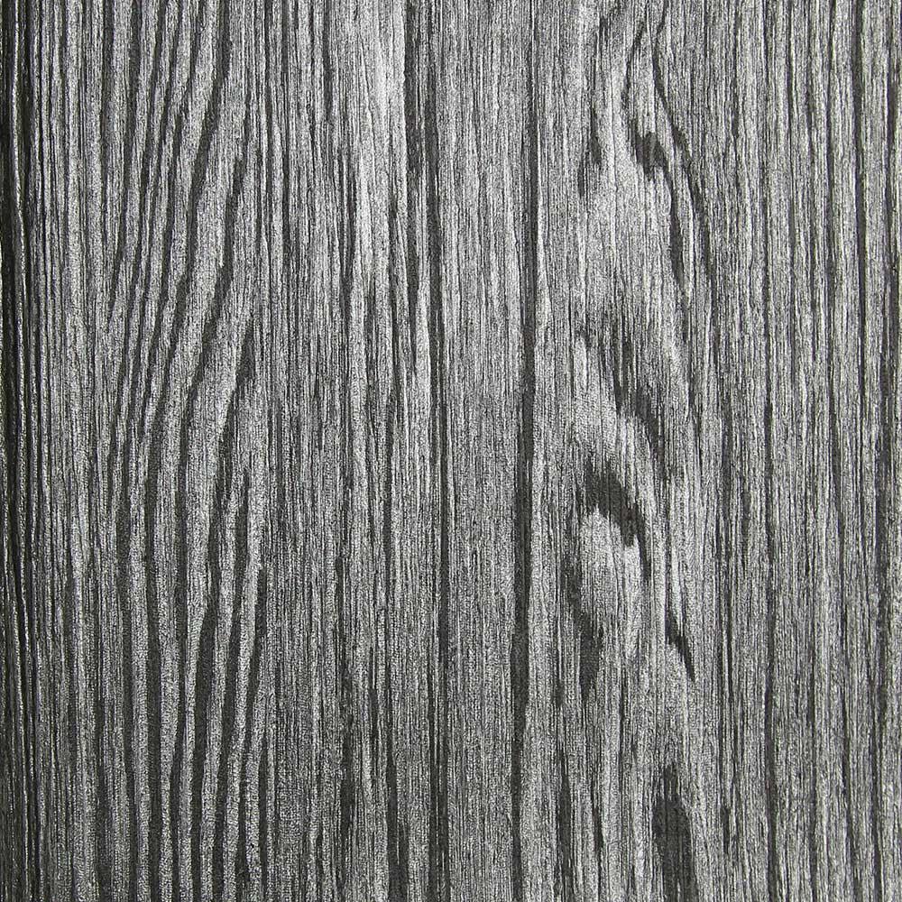 Sample Dark Grey and Silver Textured Wood Grain Wallpaper