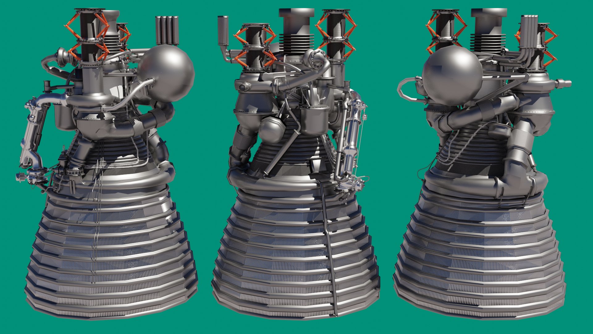 J 2 Rocket Engine 3D Model
